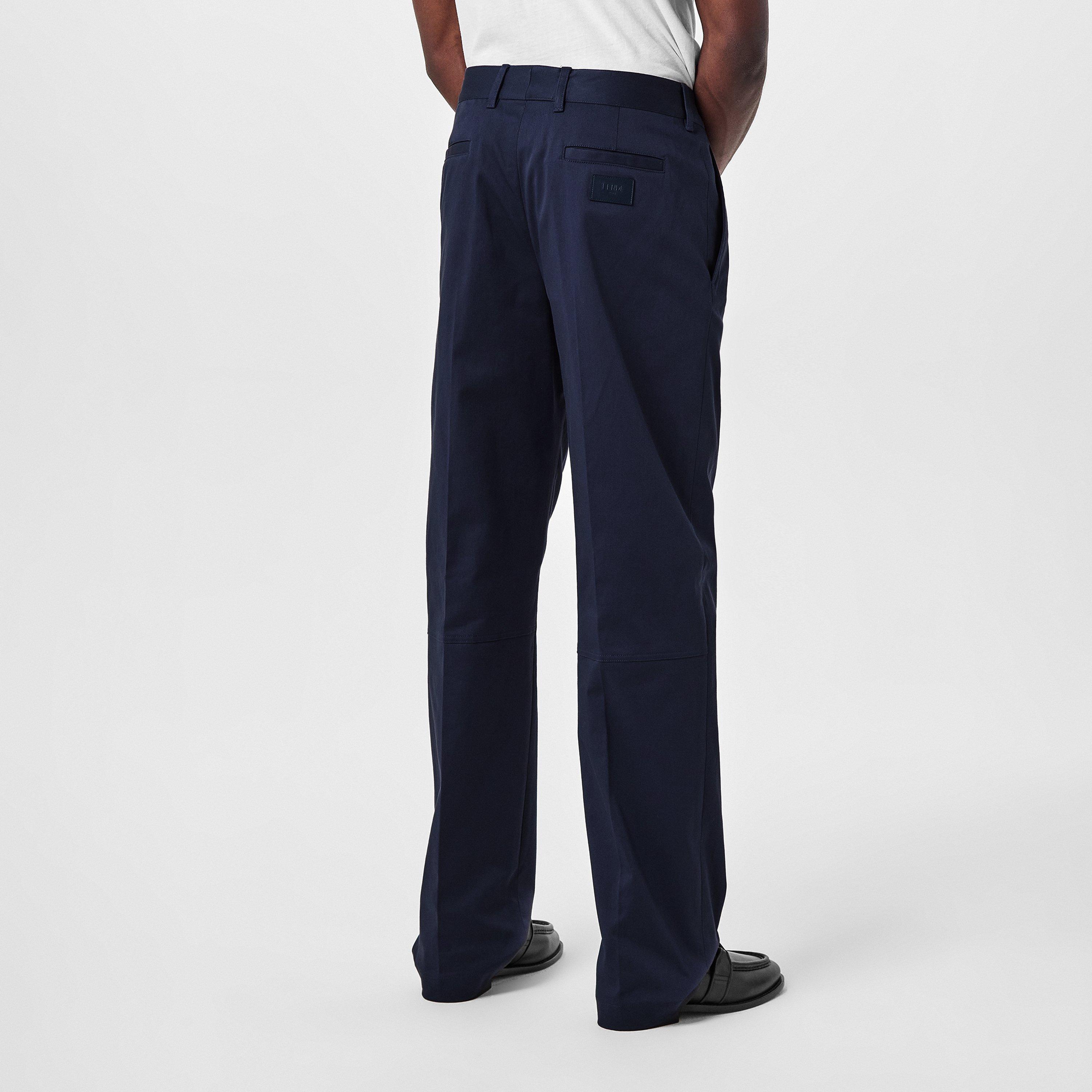 Blue - Fendi - Gabardine Trousers - 4
