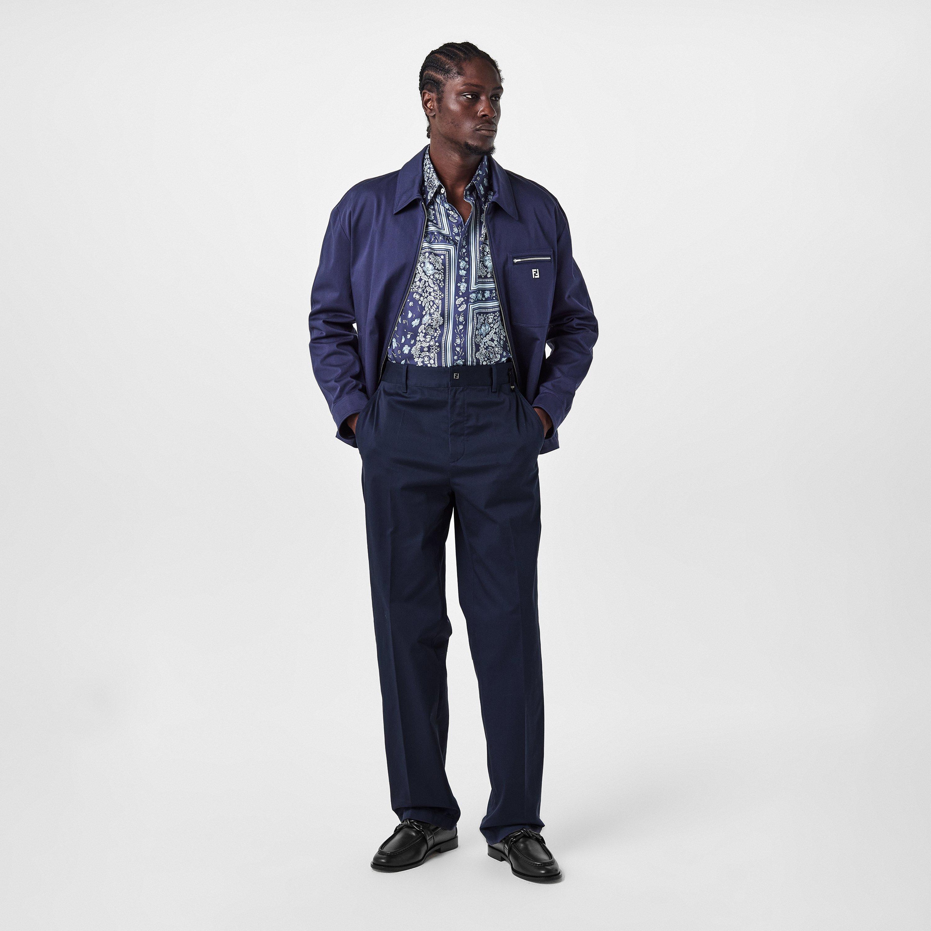 Blue - Fendi - Gabardine Trousers - 6