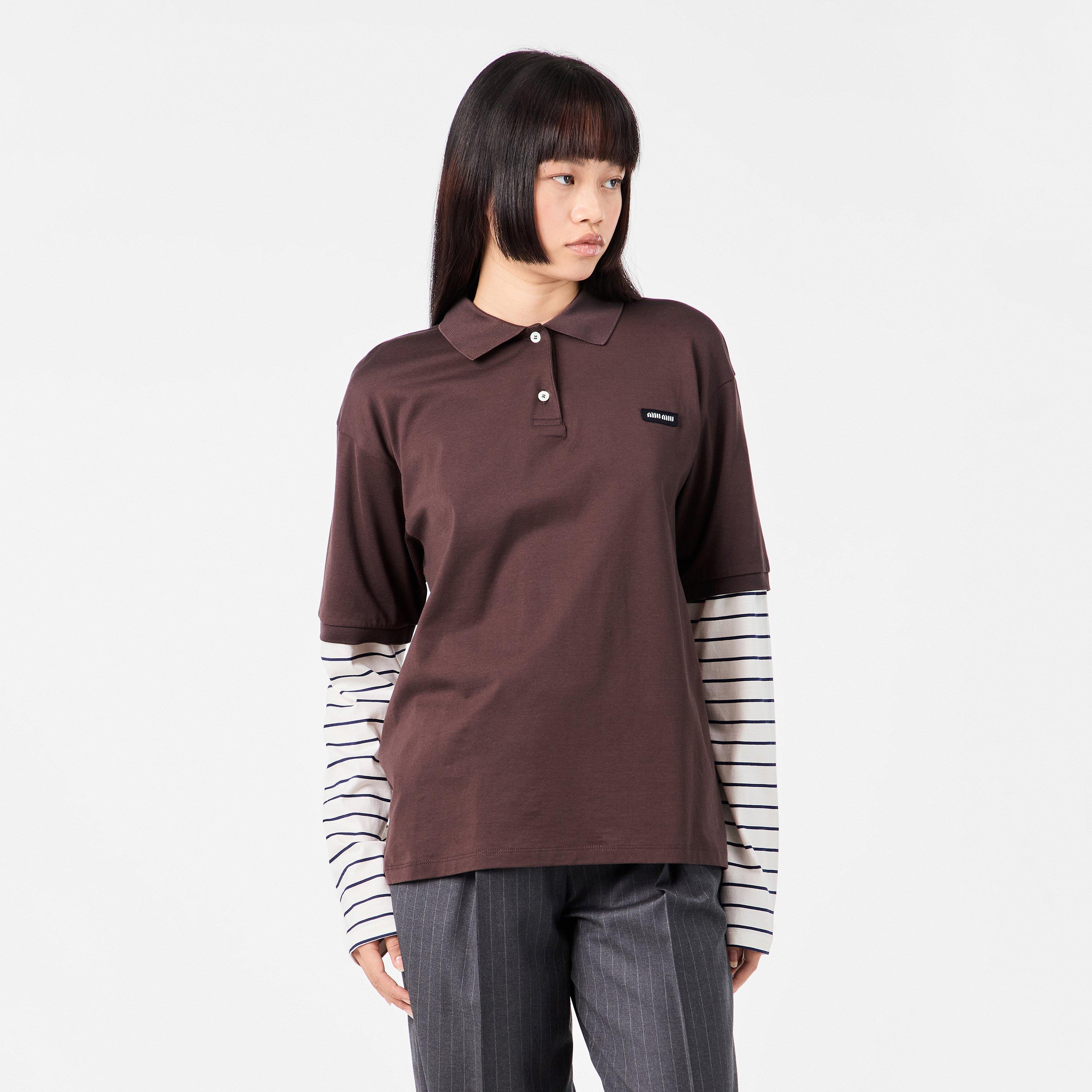 Cacao+Blu - Miu Miu - Women's Long-Sleeve Polos - 3