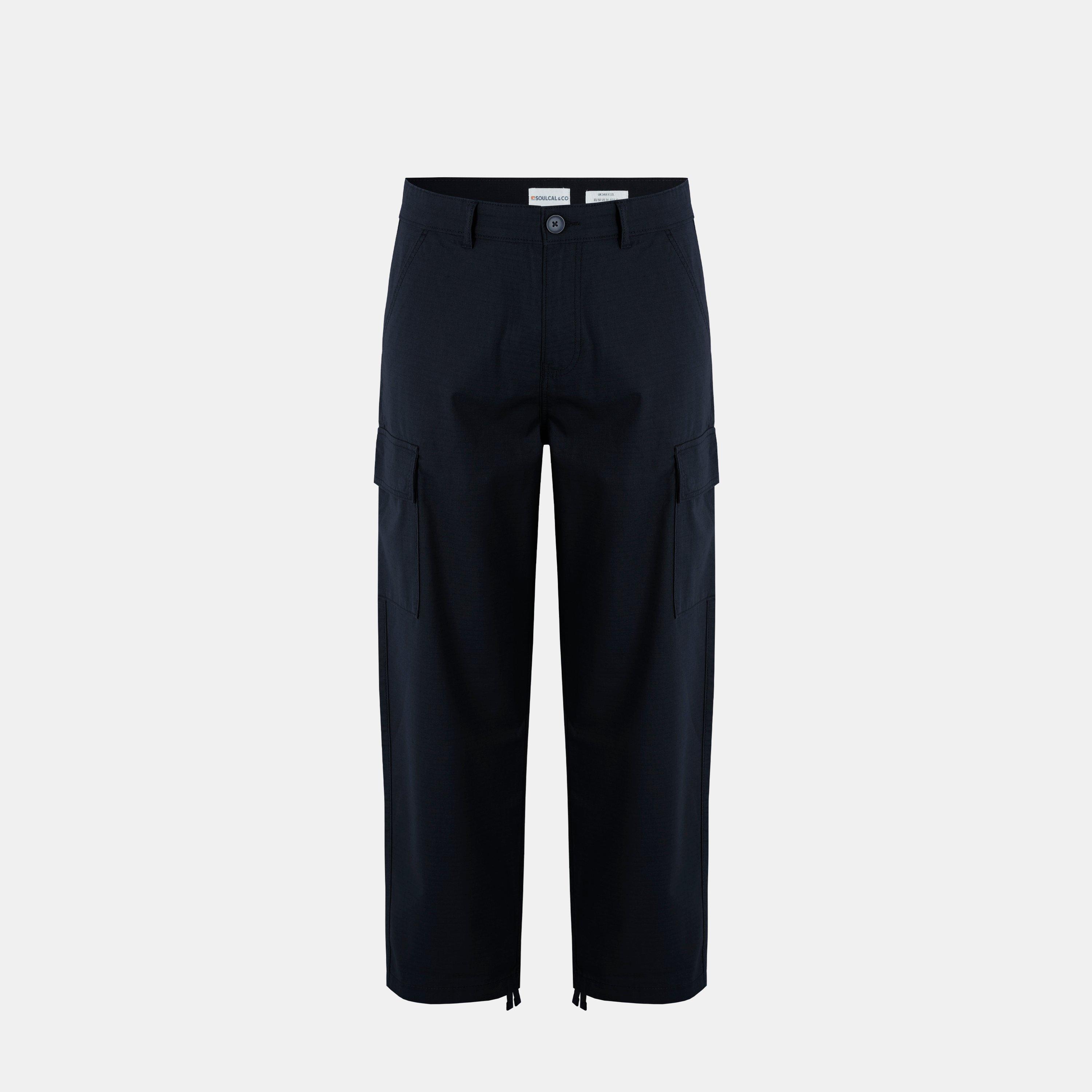 Soulcal Men's Soul Rip Cargo Trousers - Black - 36W R