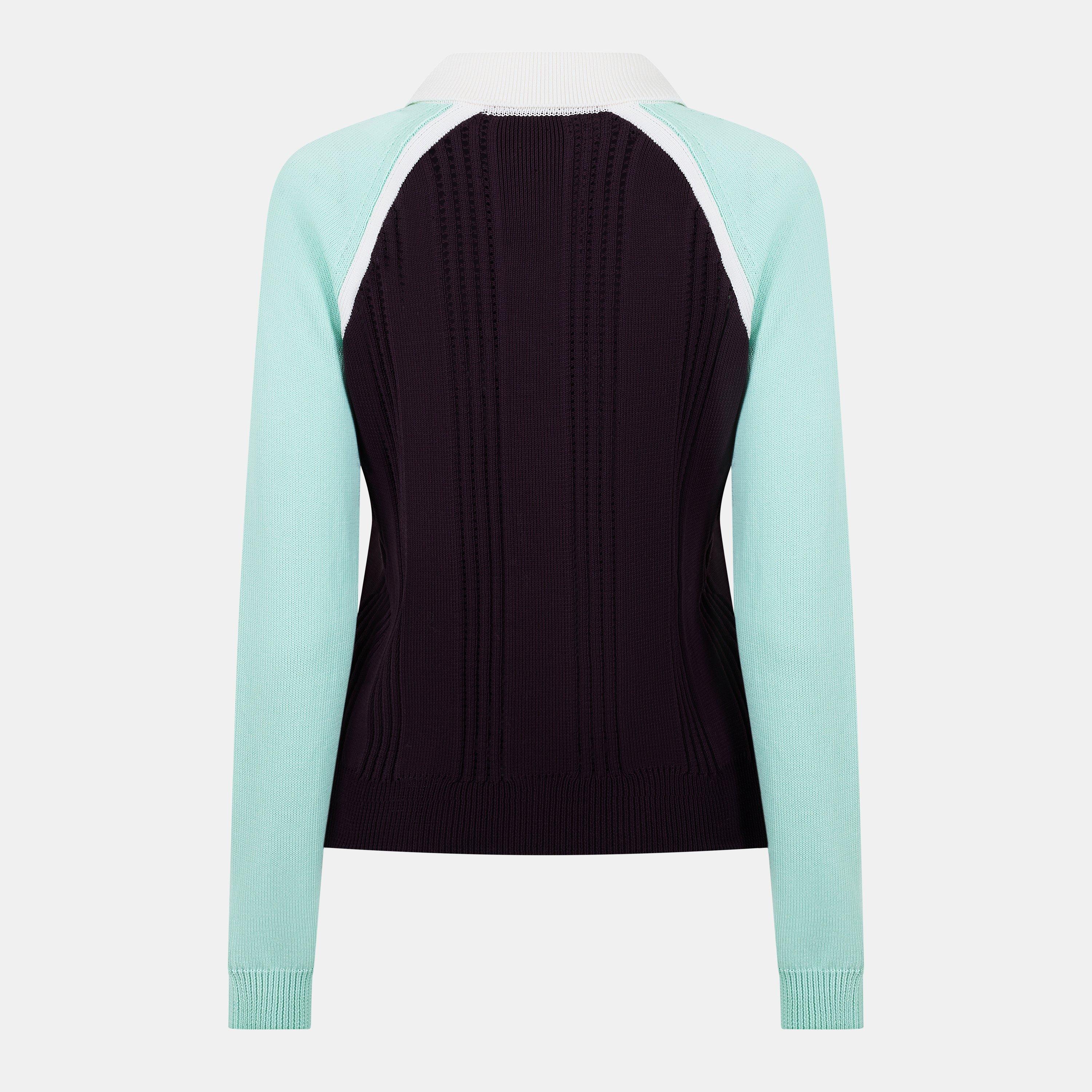 Purple - Casablanca - Women's Sporty Long Sleeve Polo Shirt - 2