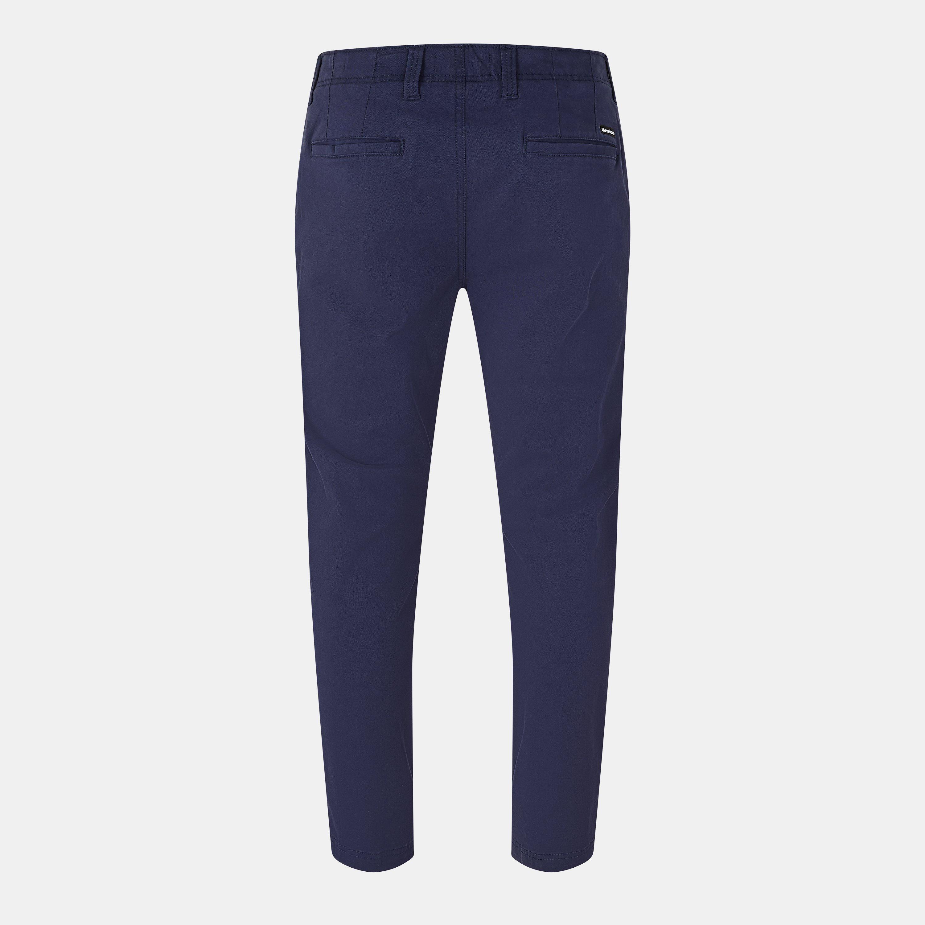 Navy - Threadbare - Men's Slim Fit Trousers - 2