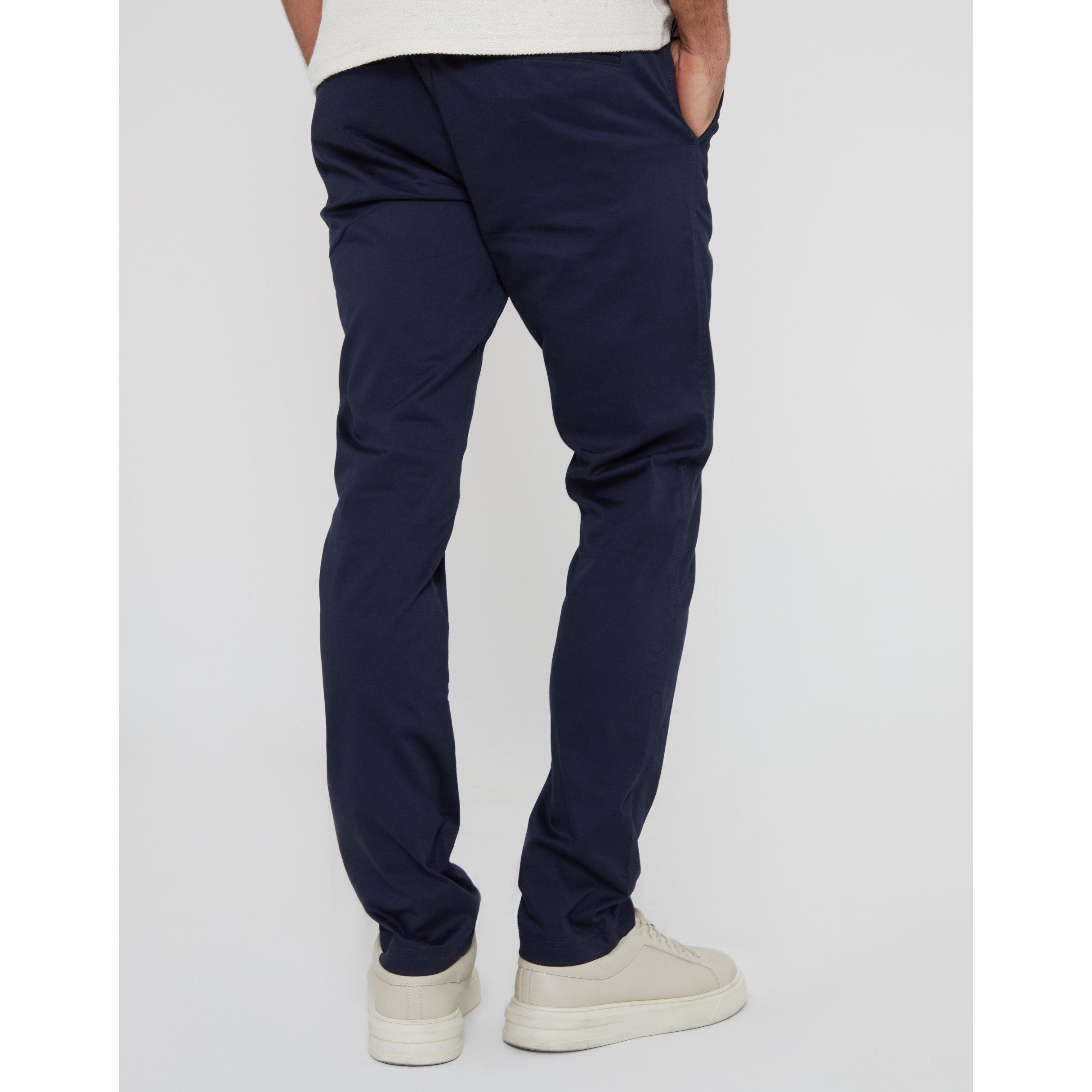 Navy - Threadbare - Men's Slim Fit Trousers - 3