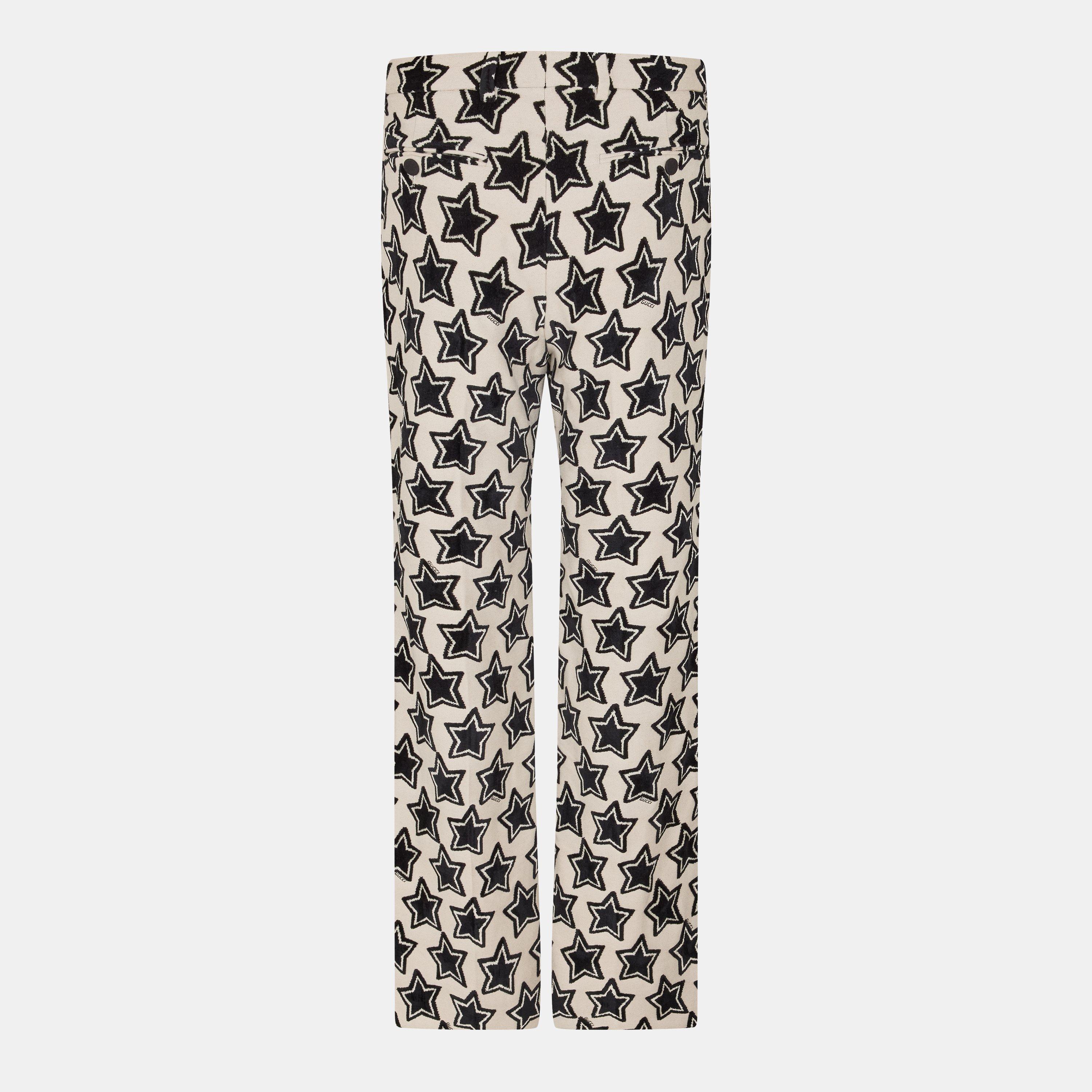 Ivory/Black - Gucci - Men's Straight Trousers - 2