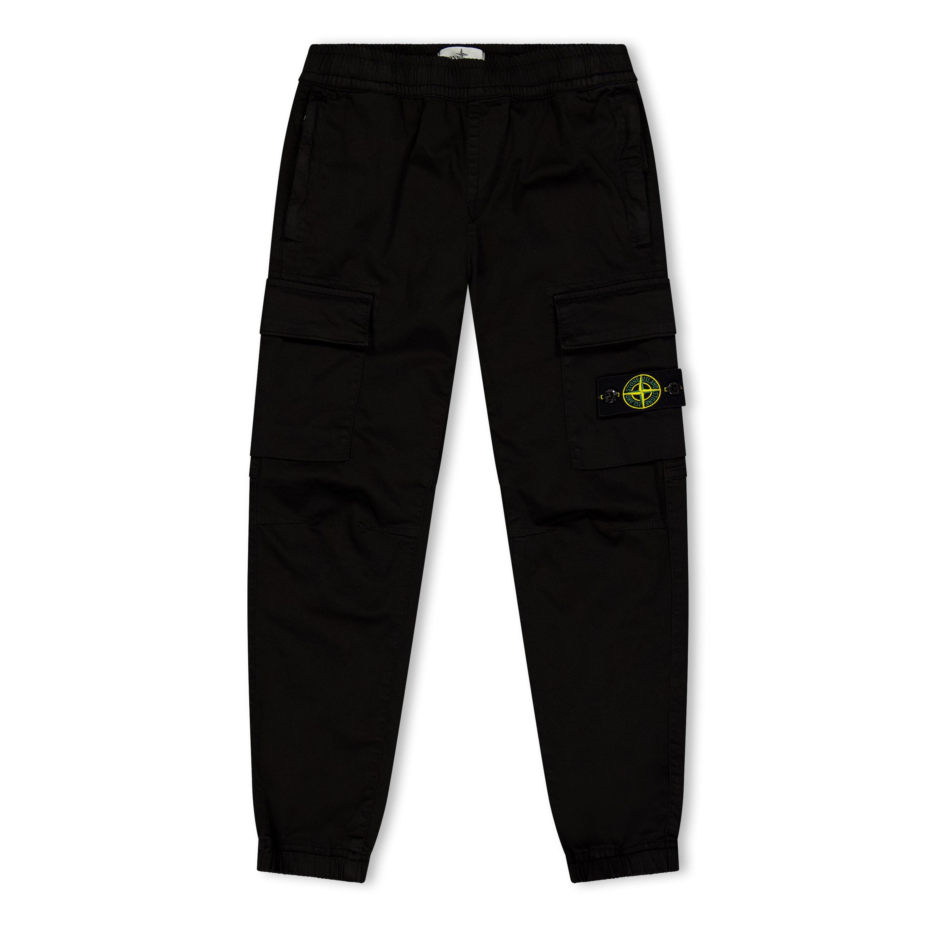 Stone Island Kids' Cargo Trousers - Black V0029 - 8 Years
