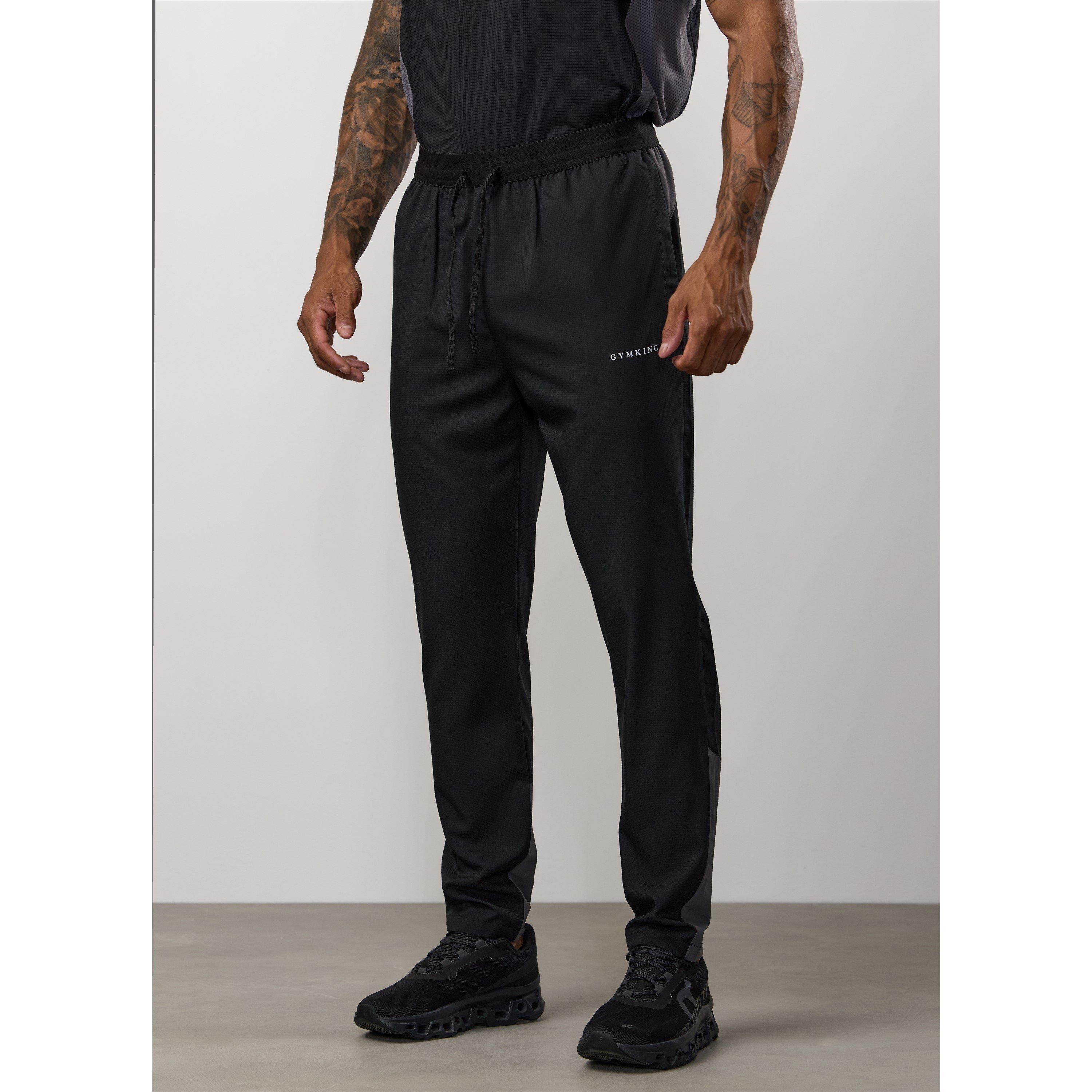 Black/Graphite - Gym King - Mens Progress Woven Tracksuit Bottoms - 3