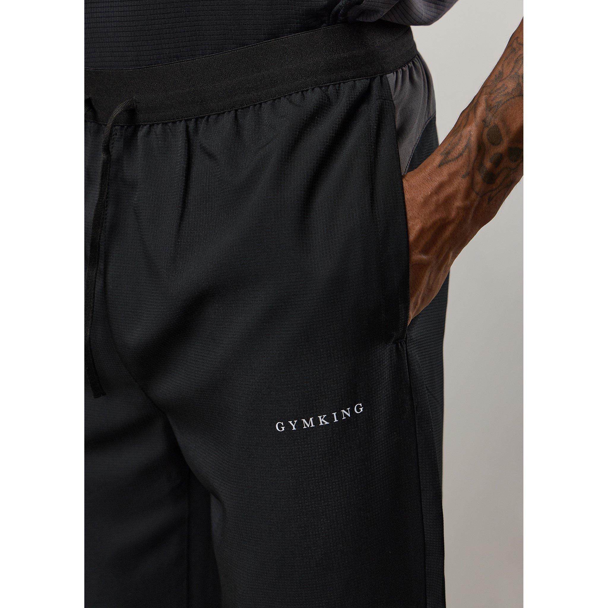 Black/Graphite - Gym King - Mens Progress Woven Tracksuit Bottoms - 5