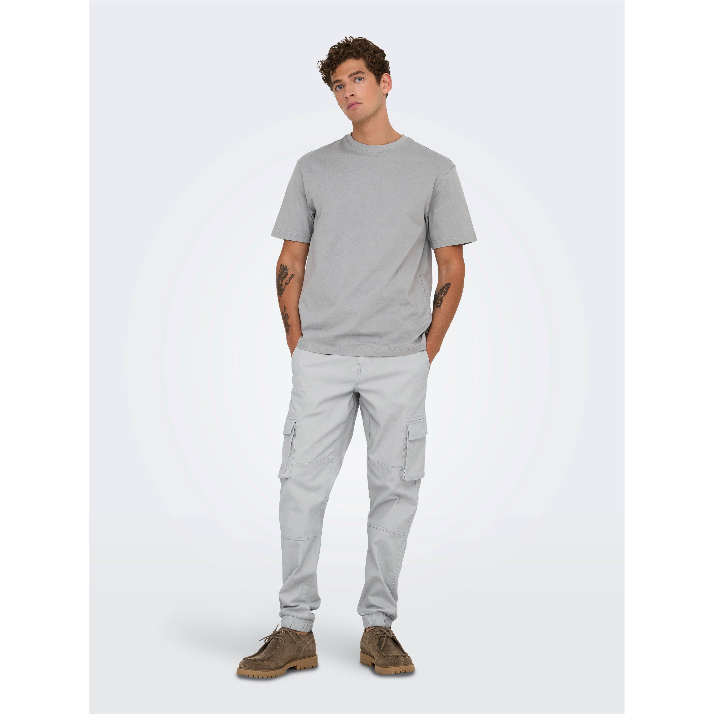 Gletsjer Grijs - Only - Men's Cargo Trousers - 1