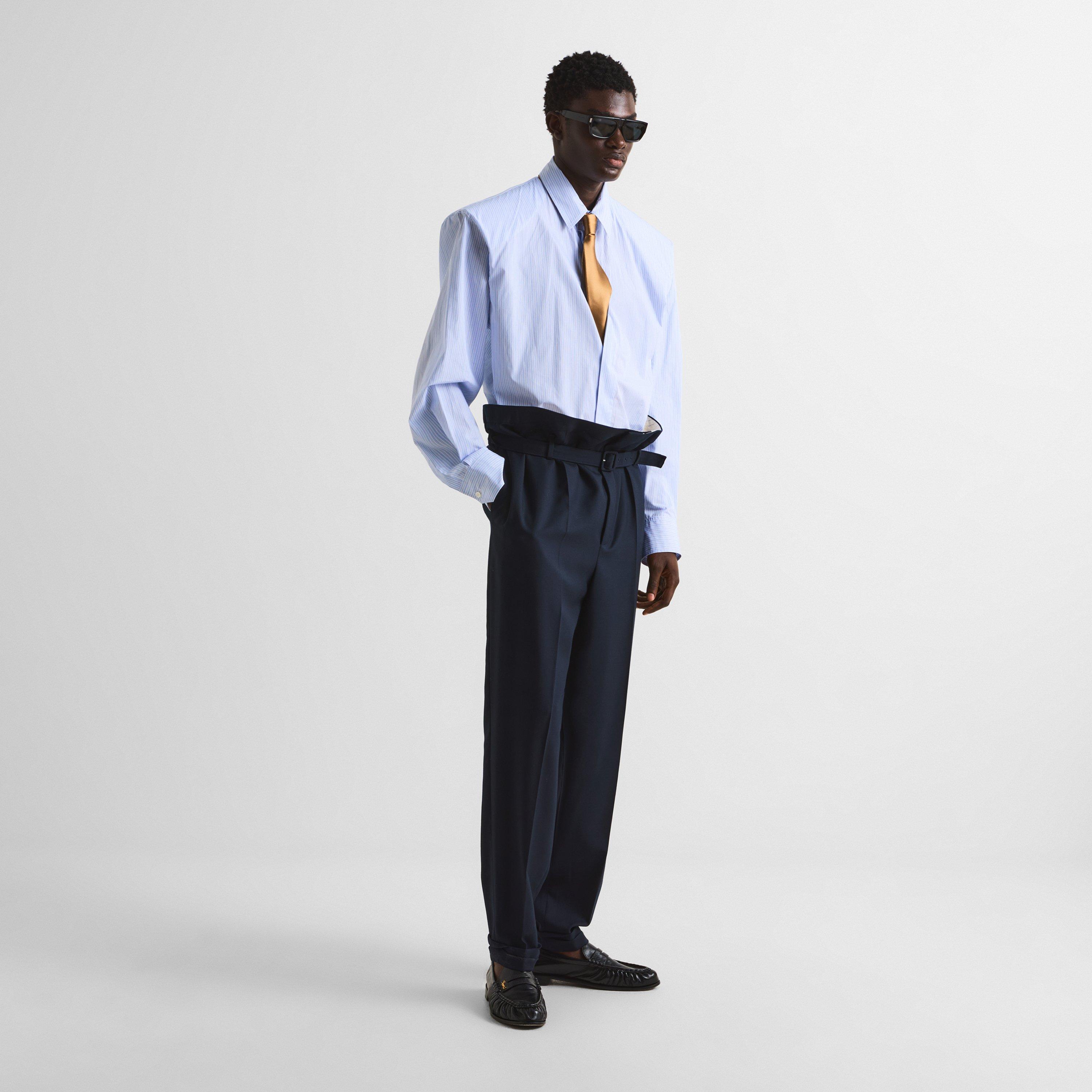 Navy - Saint Laurent - Men's Straight Leg Trousers - 6