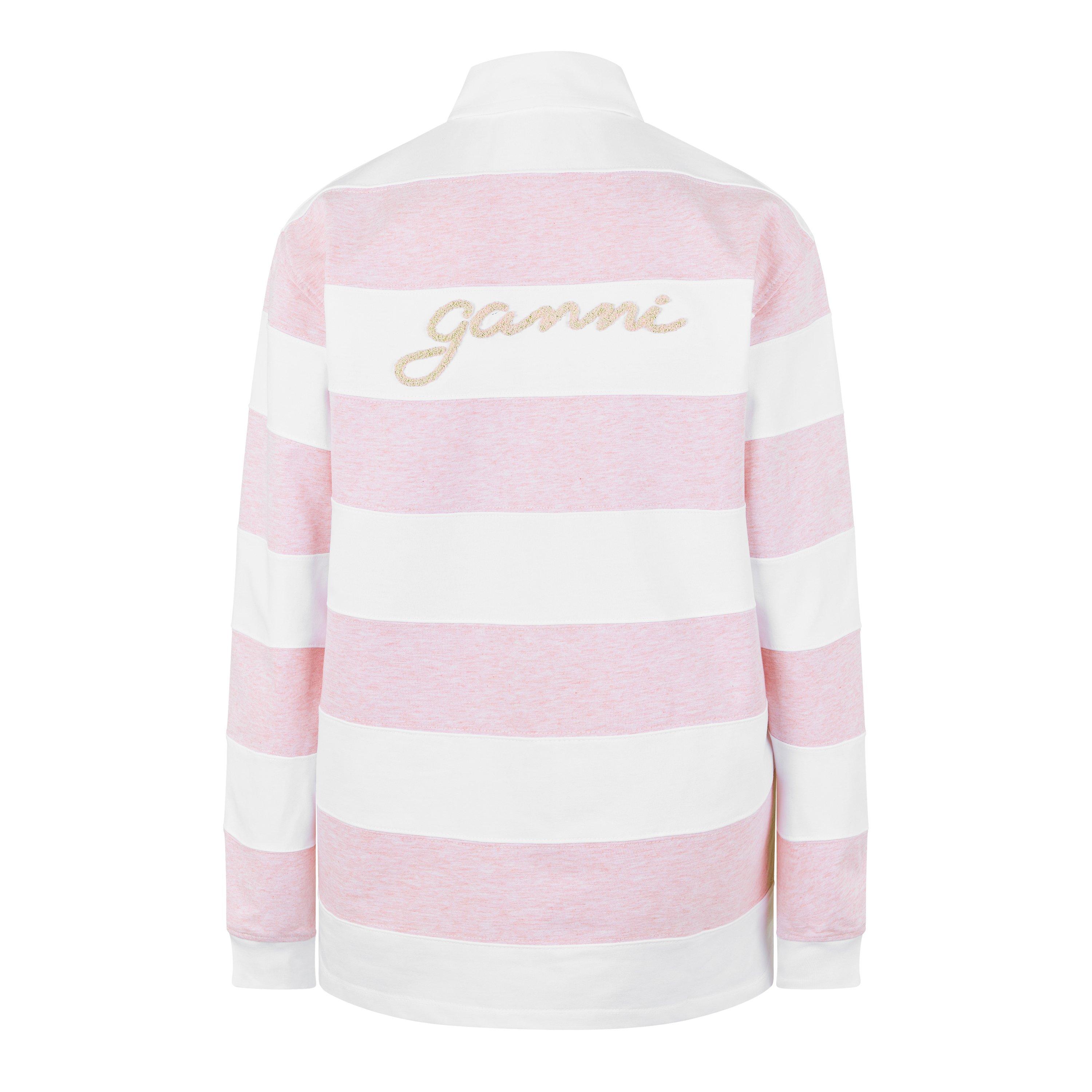 Mauve Chalk - Ganni - Striped Polo Shirt - 6