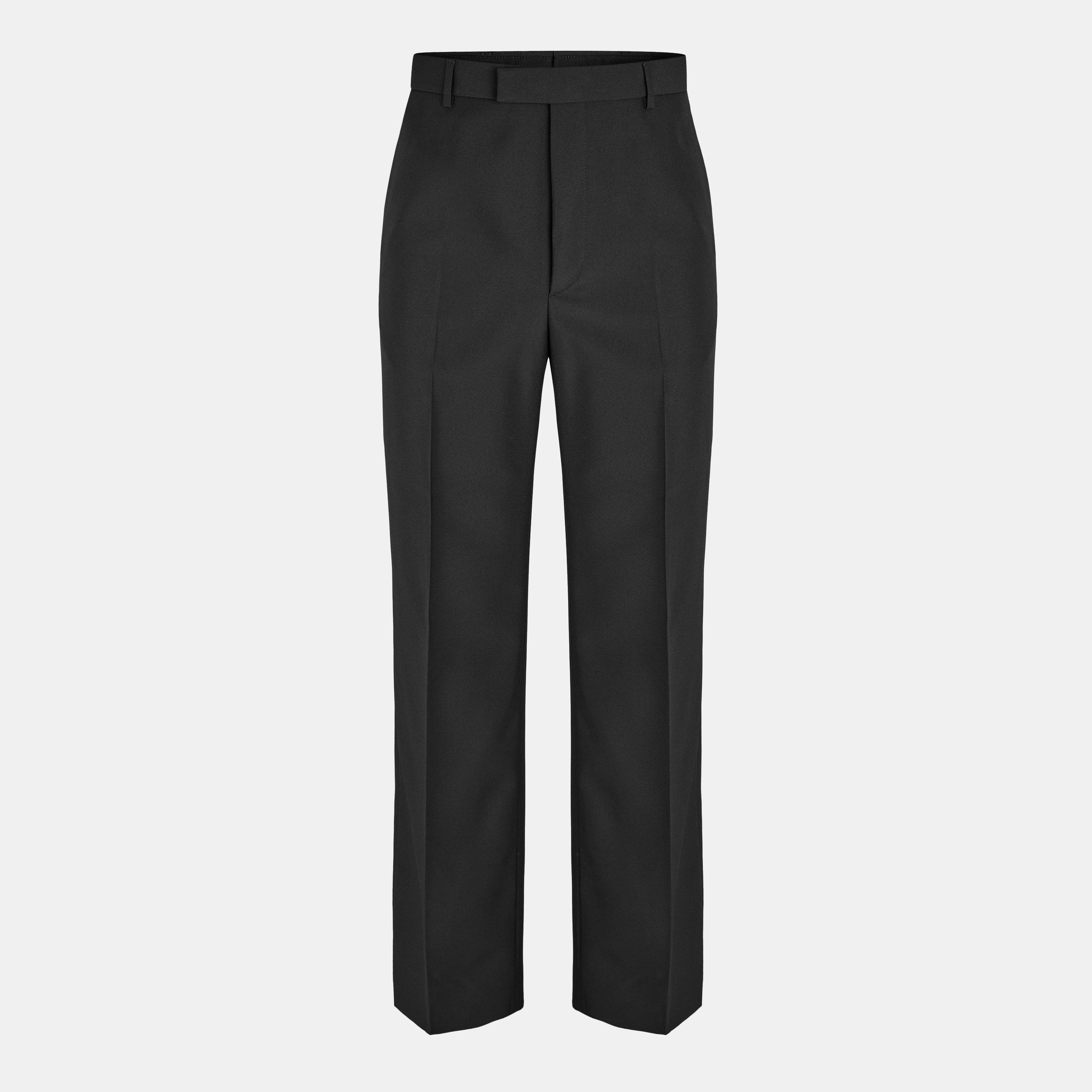 Gucci Mens Silk Twill Trousers - Black - S