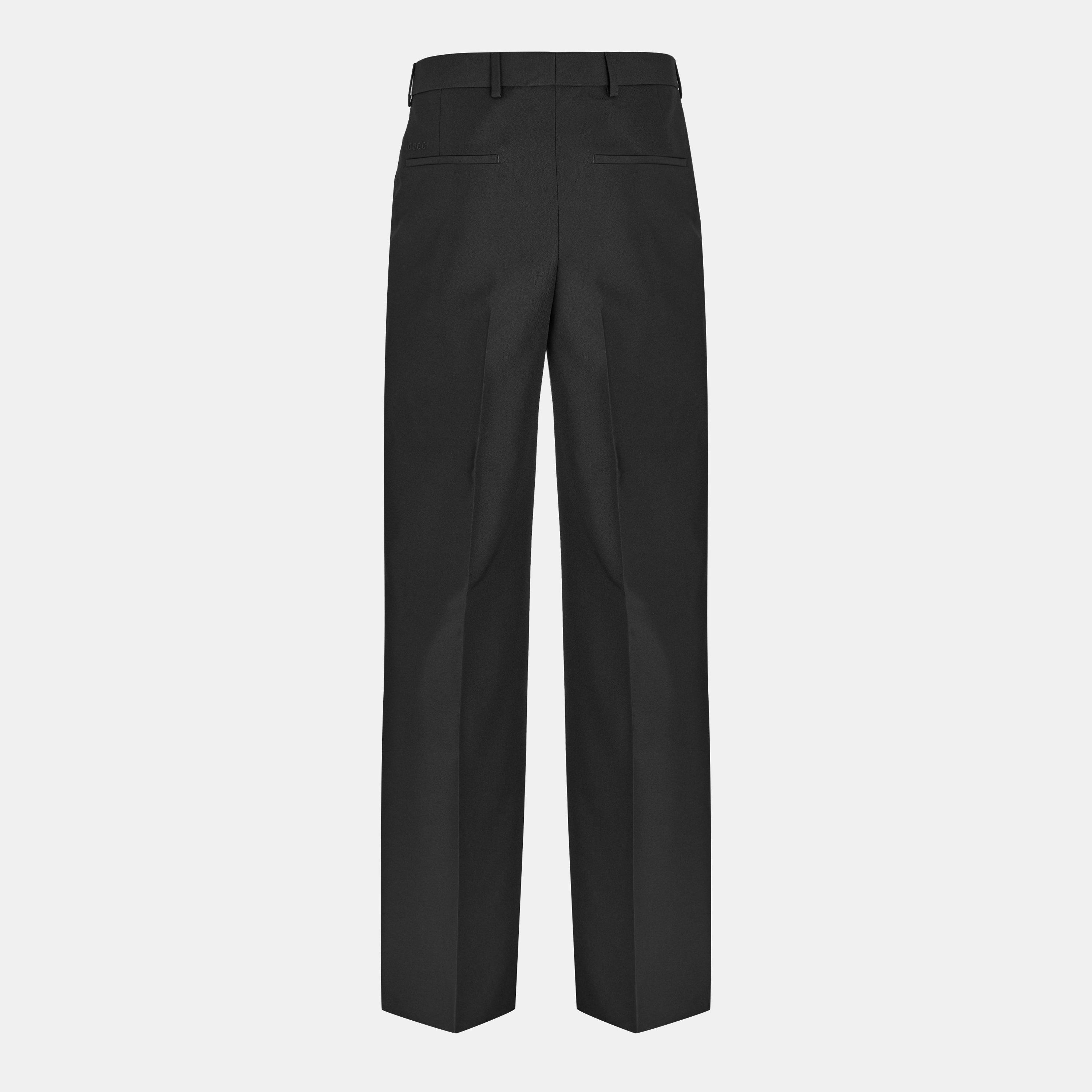 Black - Gucci - Men's Straight Leg Trousers - 2