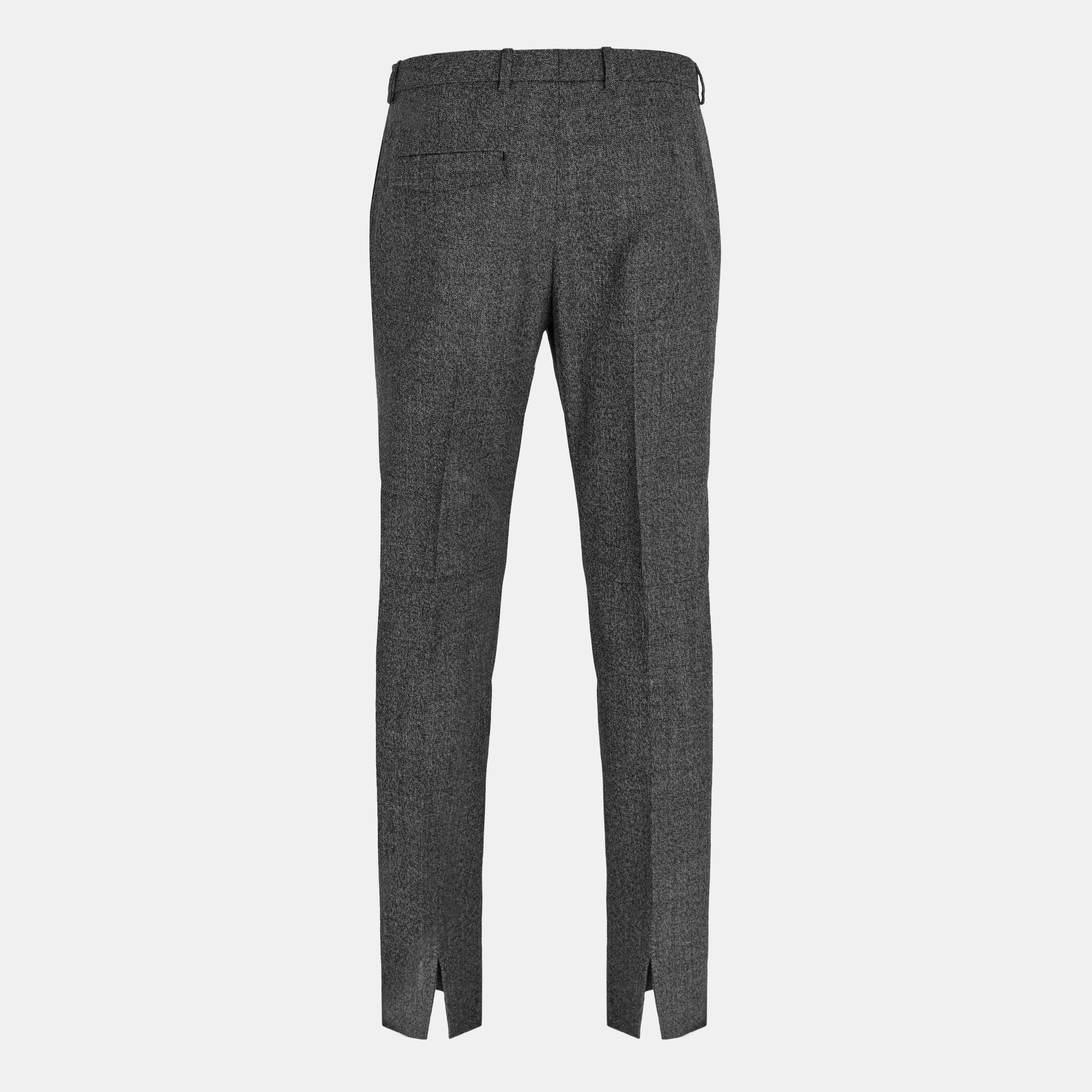 Black - Gucci - Men's Wool Straight Leg Trousers - 2