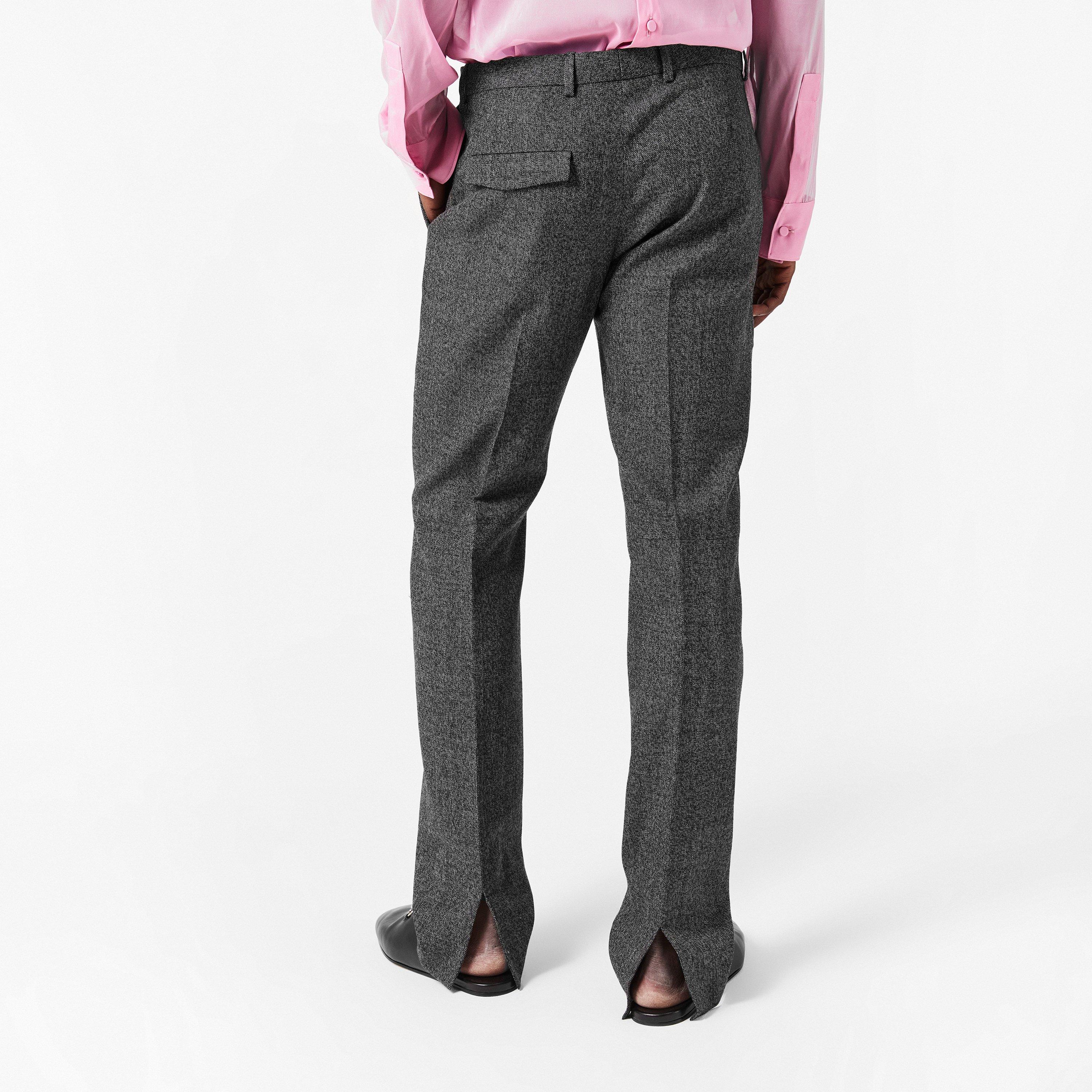 Black - Gucci - Men's Wool Straight Leg Trousers - 4