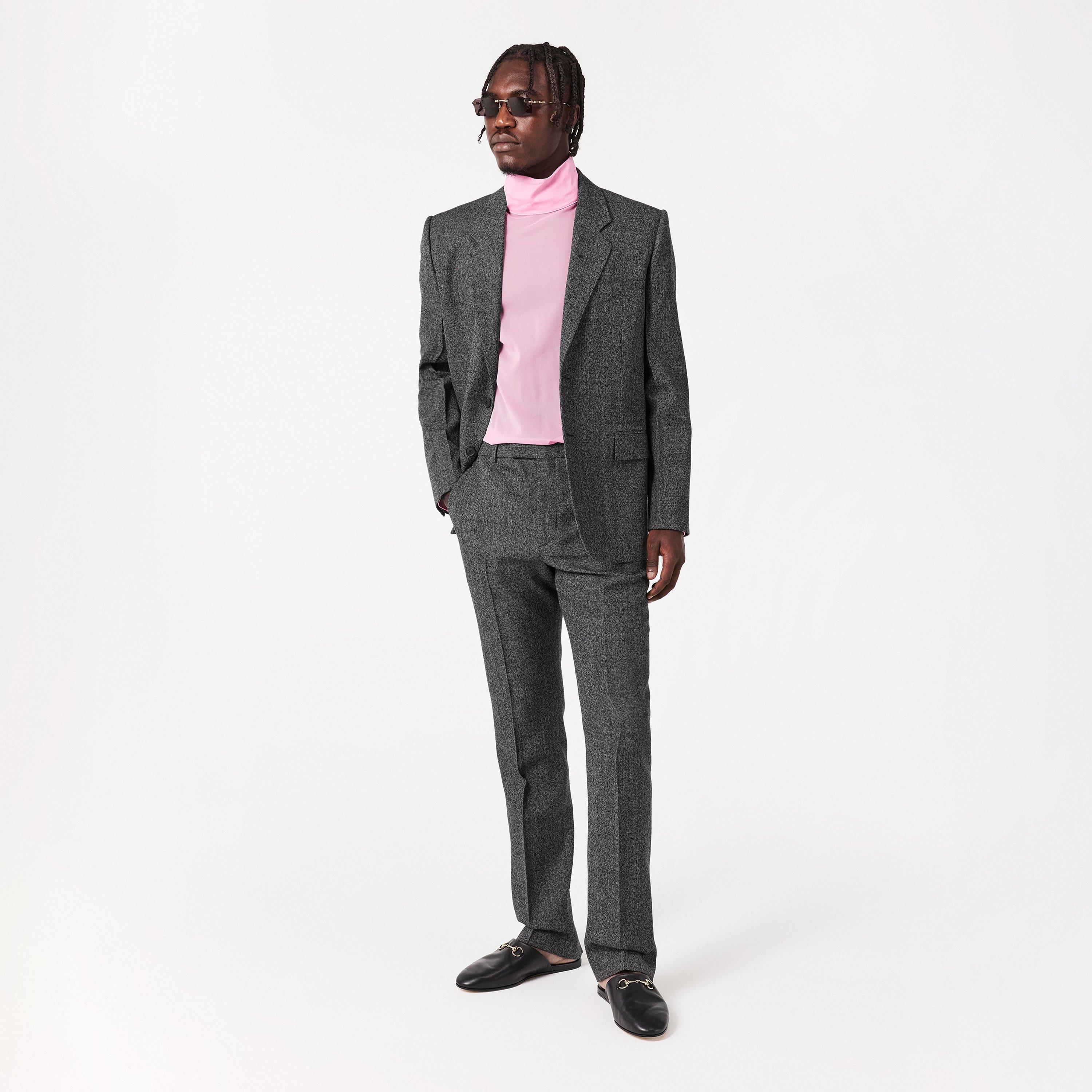 Black - Gucci - Men's Wool Straight Leg Trousers - 6