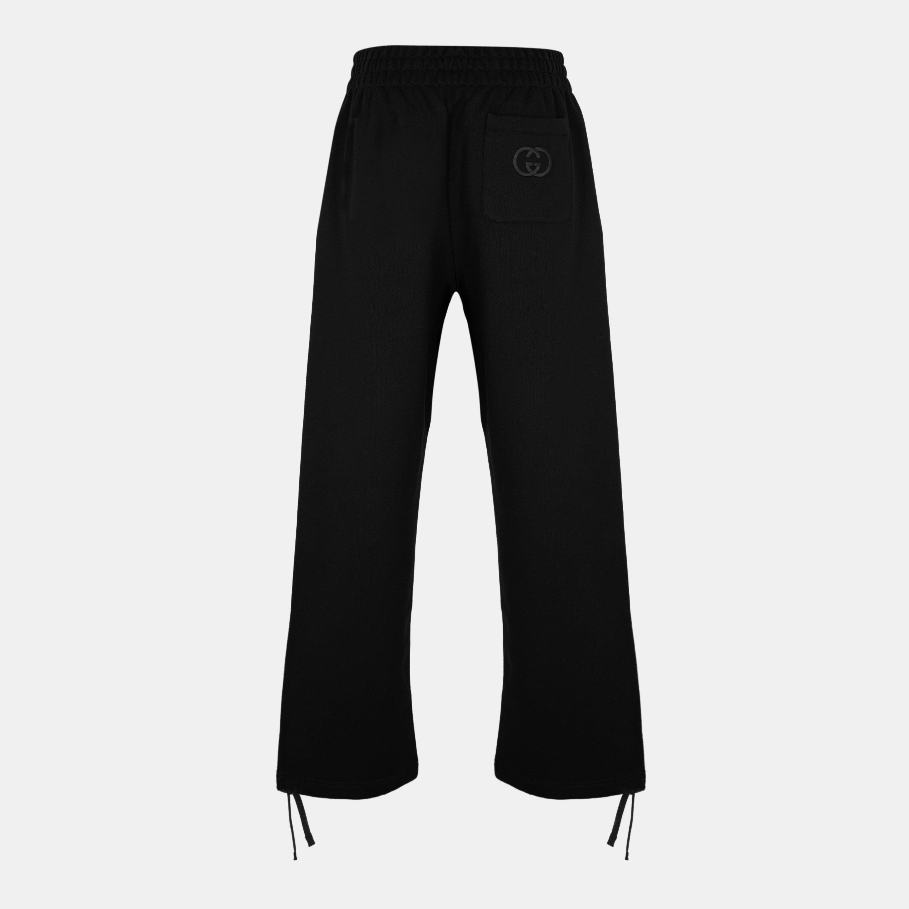 Black - Gucci - Men's Cotton Straight Leg Trousers - 2
