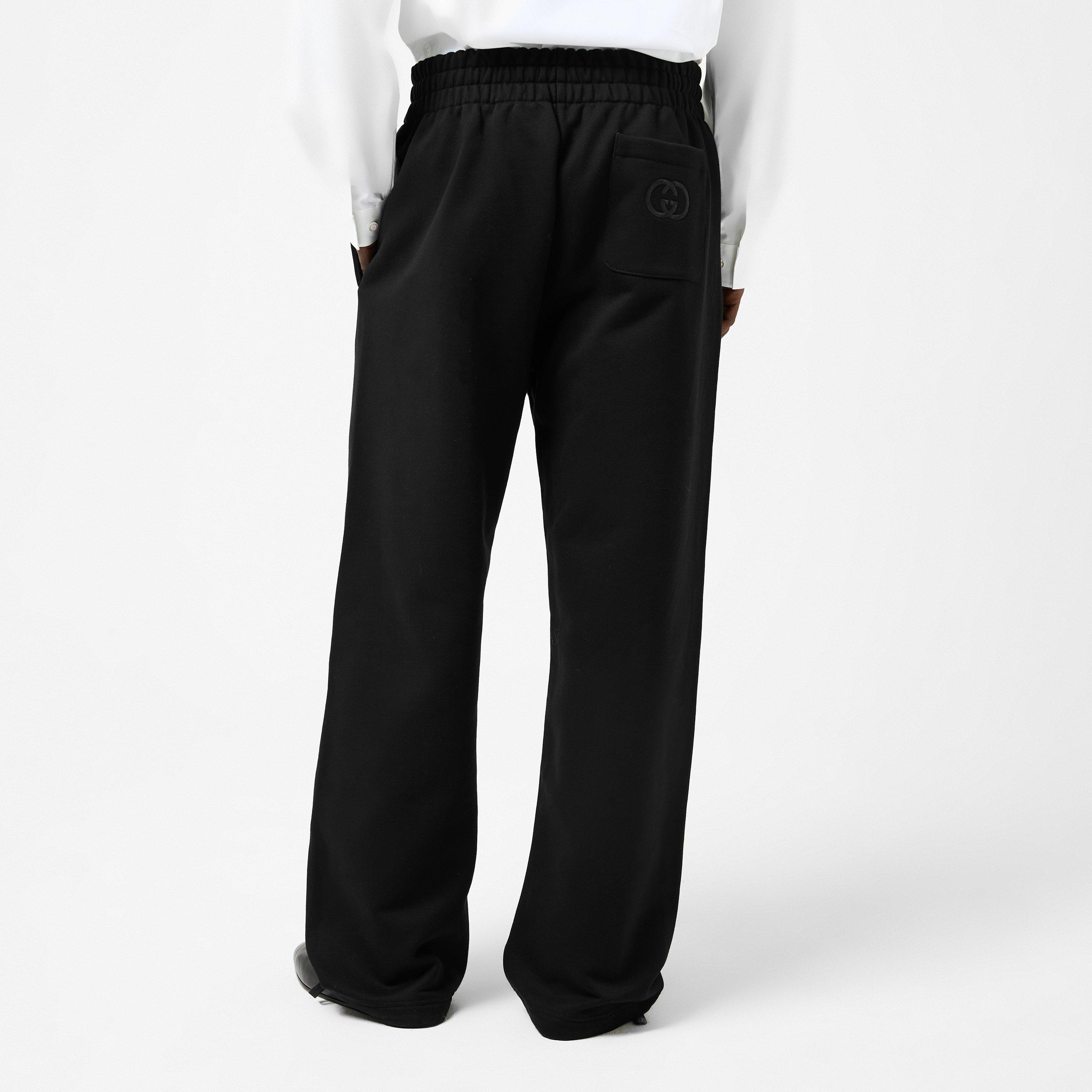 Black - Gucci - Men's Cotton Straight Leg Trousers - 4