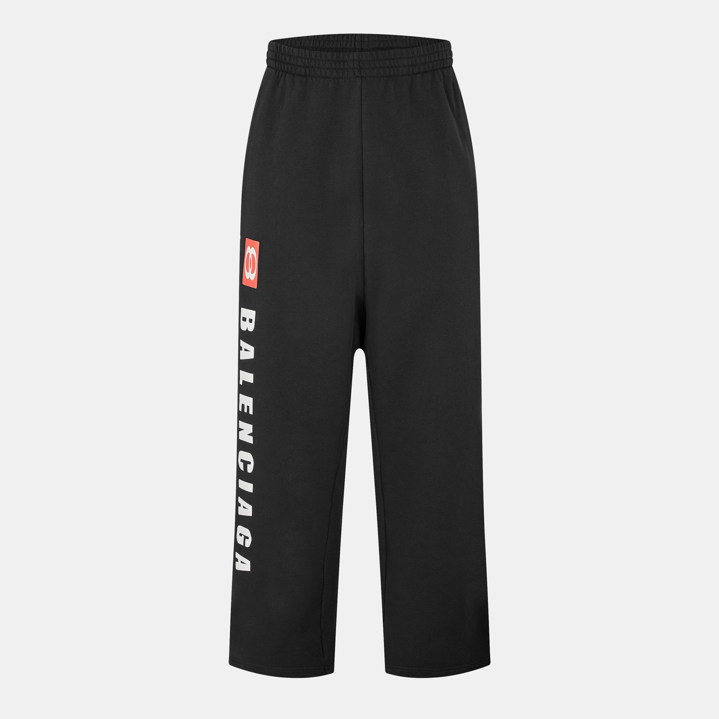 Faded Black - Balenciaga - Men's Wide Leg Jersey Open Hem Joggers - 1