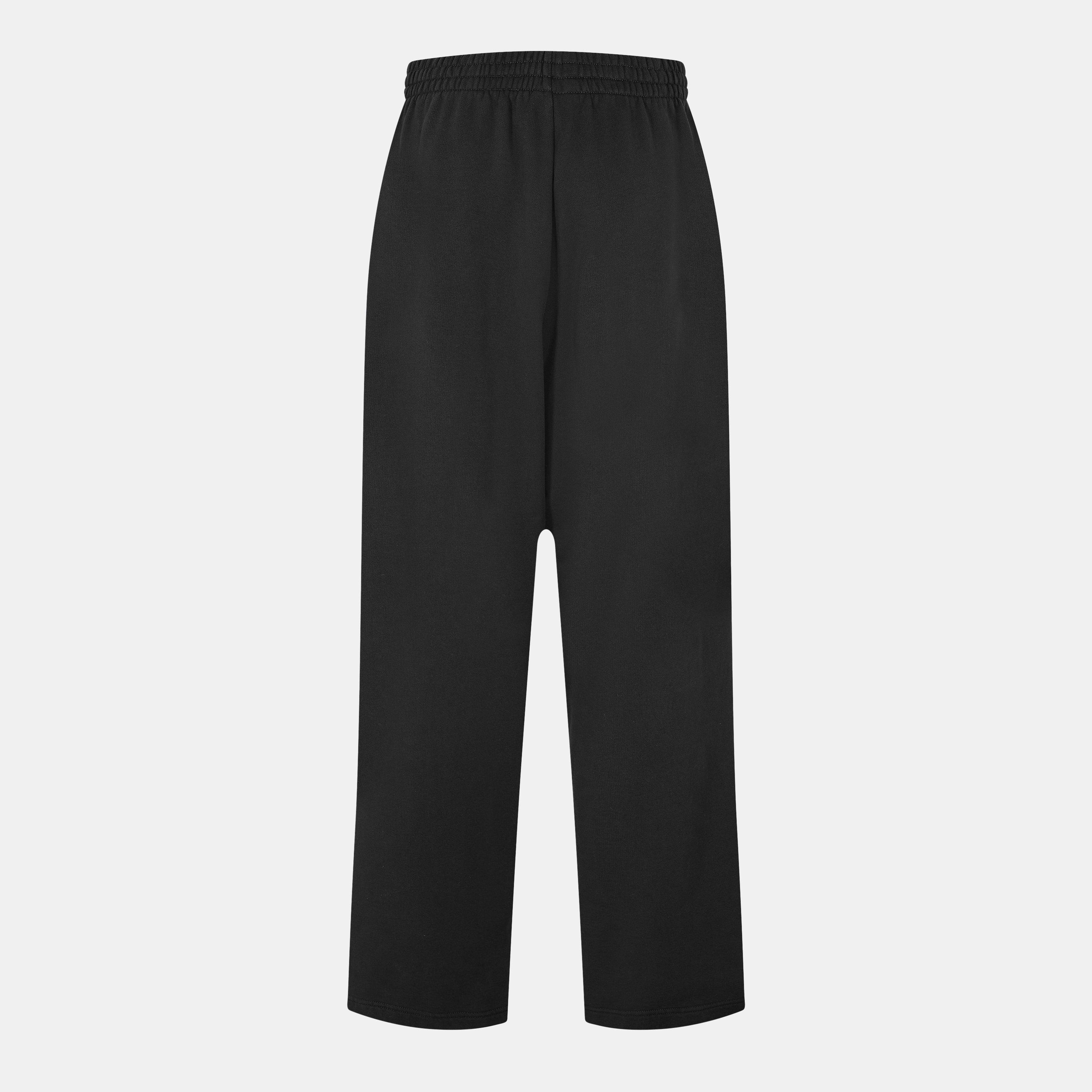 Faded Black - Balenciaga - Men's Bal Wide Leg Open Hem Jersey Joggers - 2