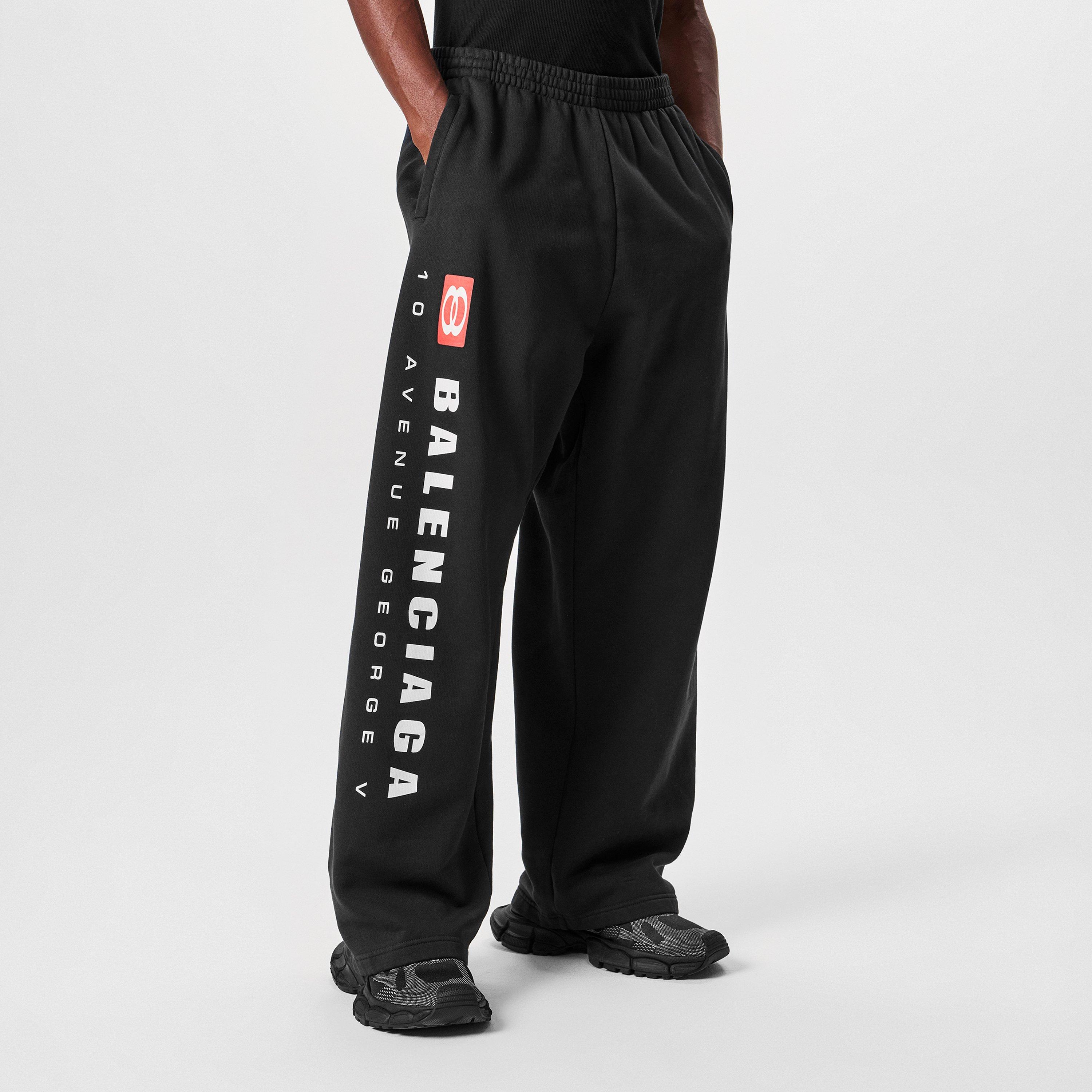 Faded Black - Balenciaga - Men's Bal Wide Leg Open Hem Jersey Joggers - 3