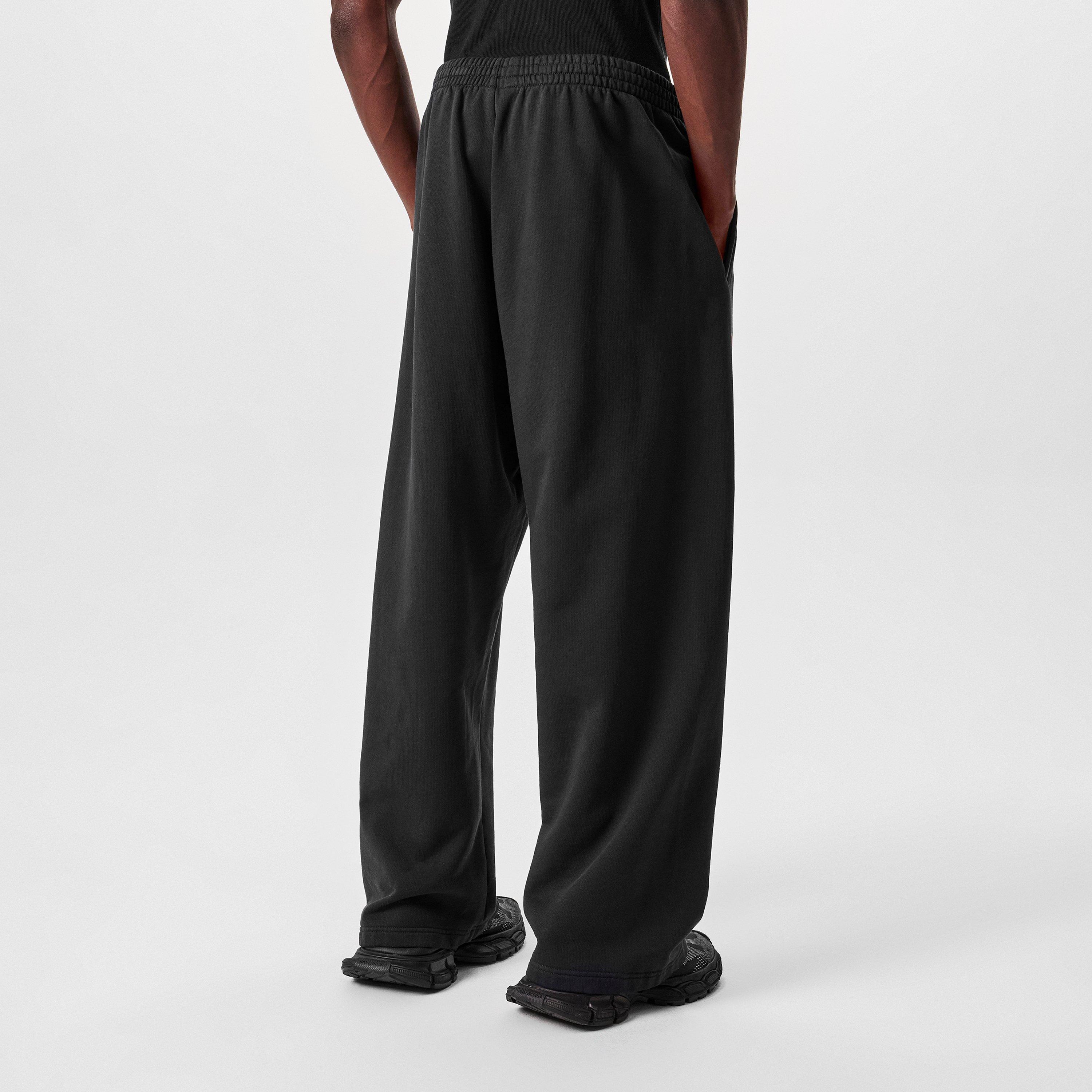 Faded Black - Balenciaga - Men's Bal Wide Leg Open Hem Jersey Joggers - 4