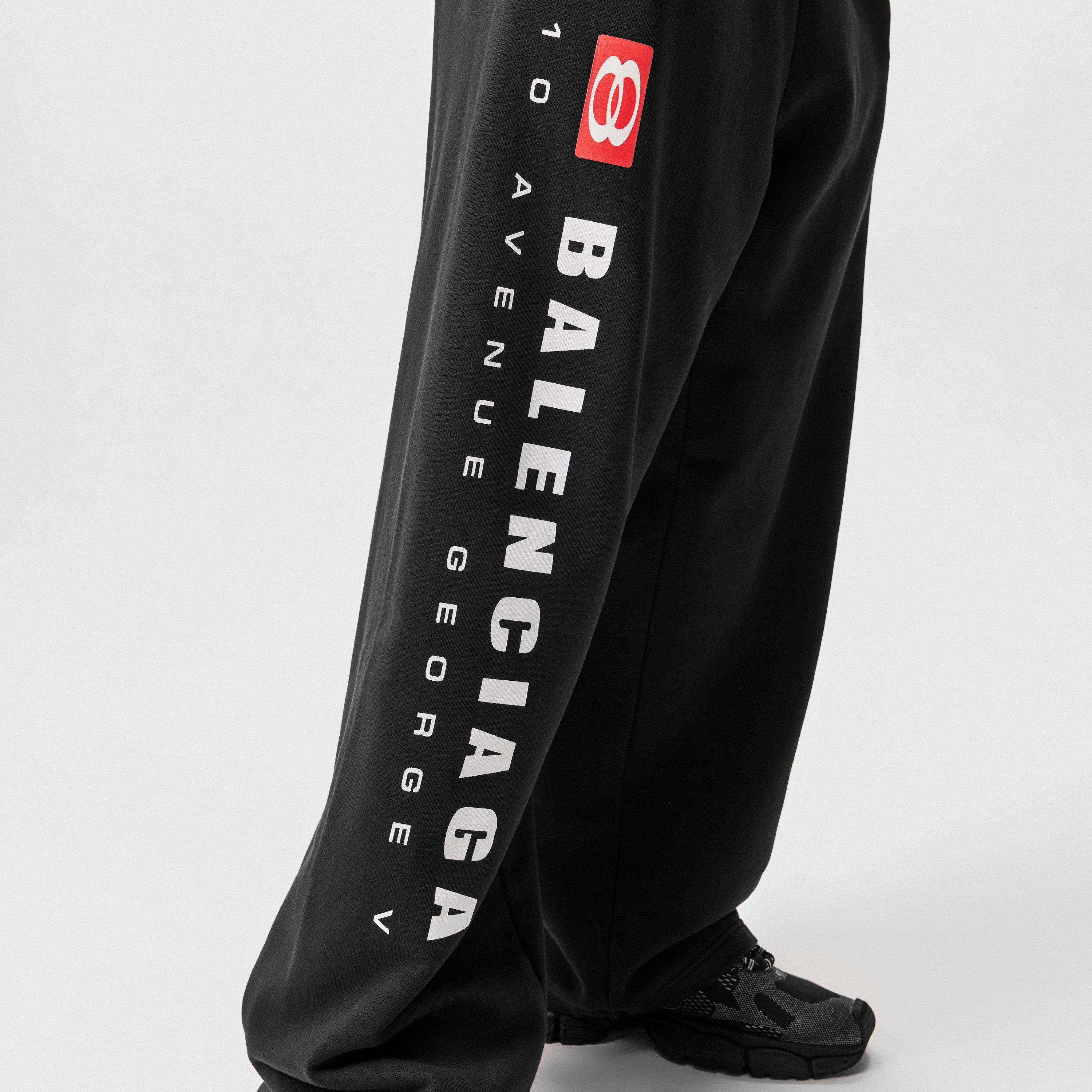 Faded Black - Balenciaga - Men's Bal Wide Leg Open Hem Jersey Joggers - 5