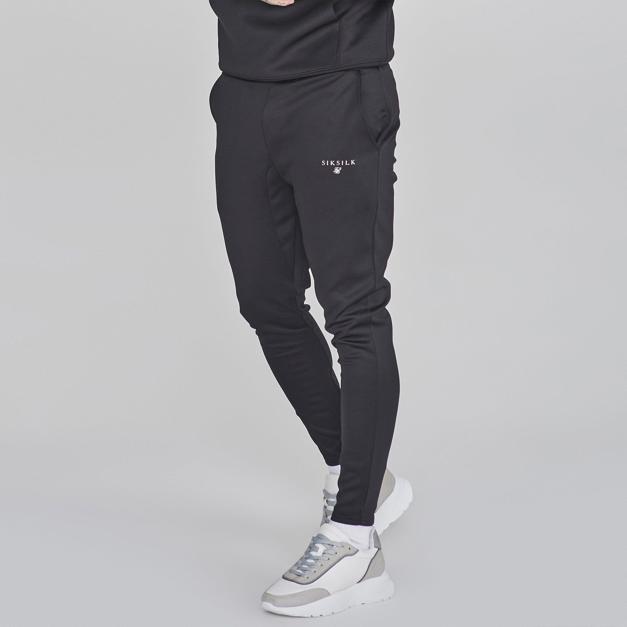 Black - SikSilk - Poly Joggers Adults - 1