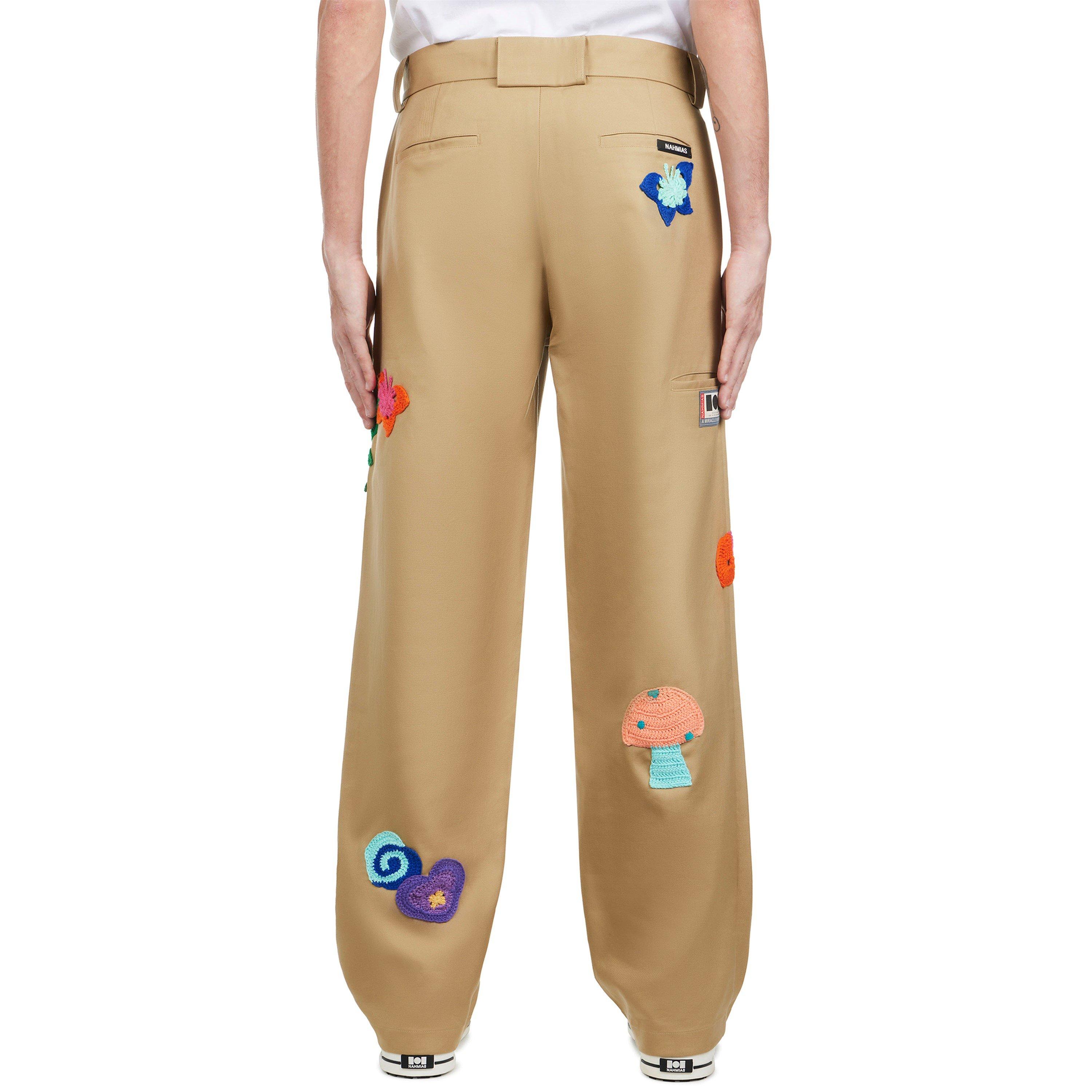 Sand - Nahmias - Men's Patch Work Straight Leg Trousers - 4