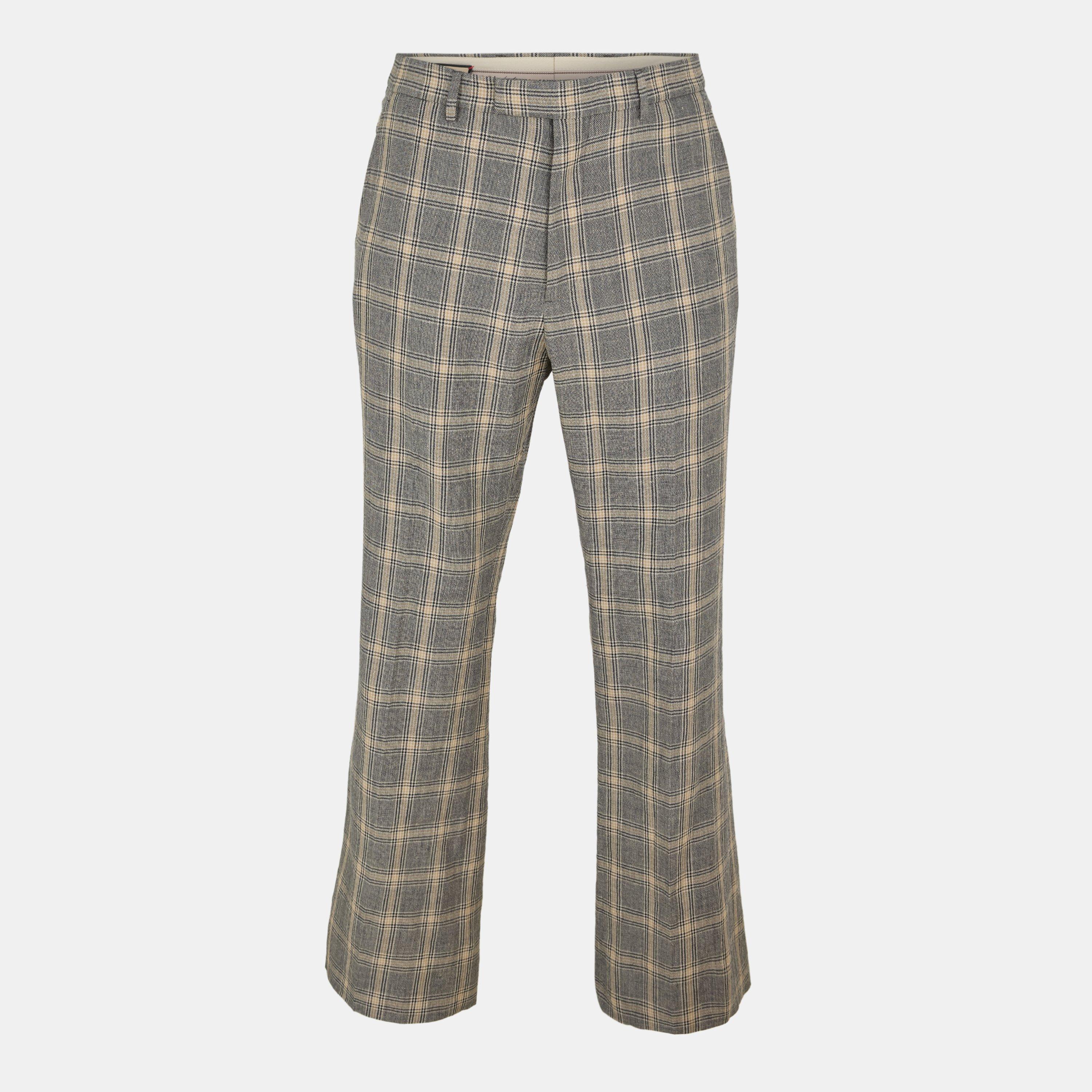 Grey/Black/Mc - Gucci - Men's Mohair Straight Leg Trouser - 1
