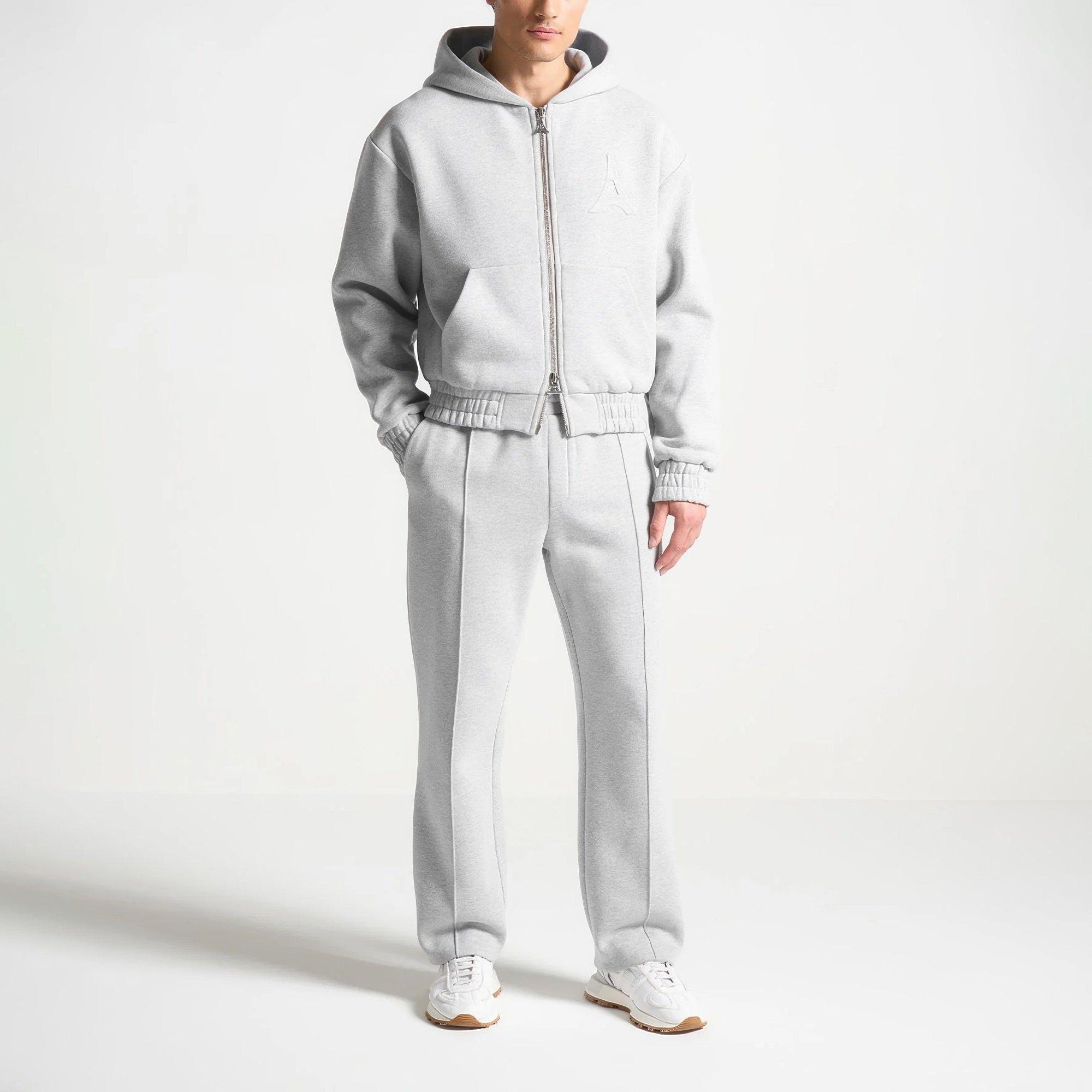 Grey - Maniere De Voir - Men’s Issac 420GSM Pintuck Joggers - 6