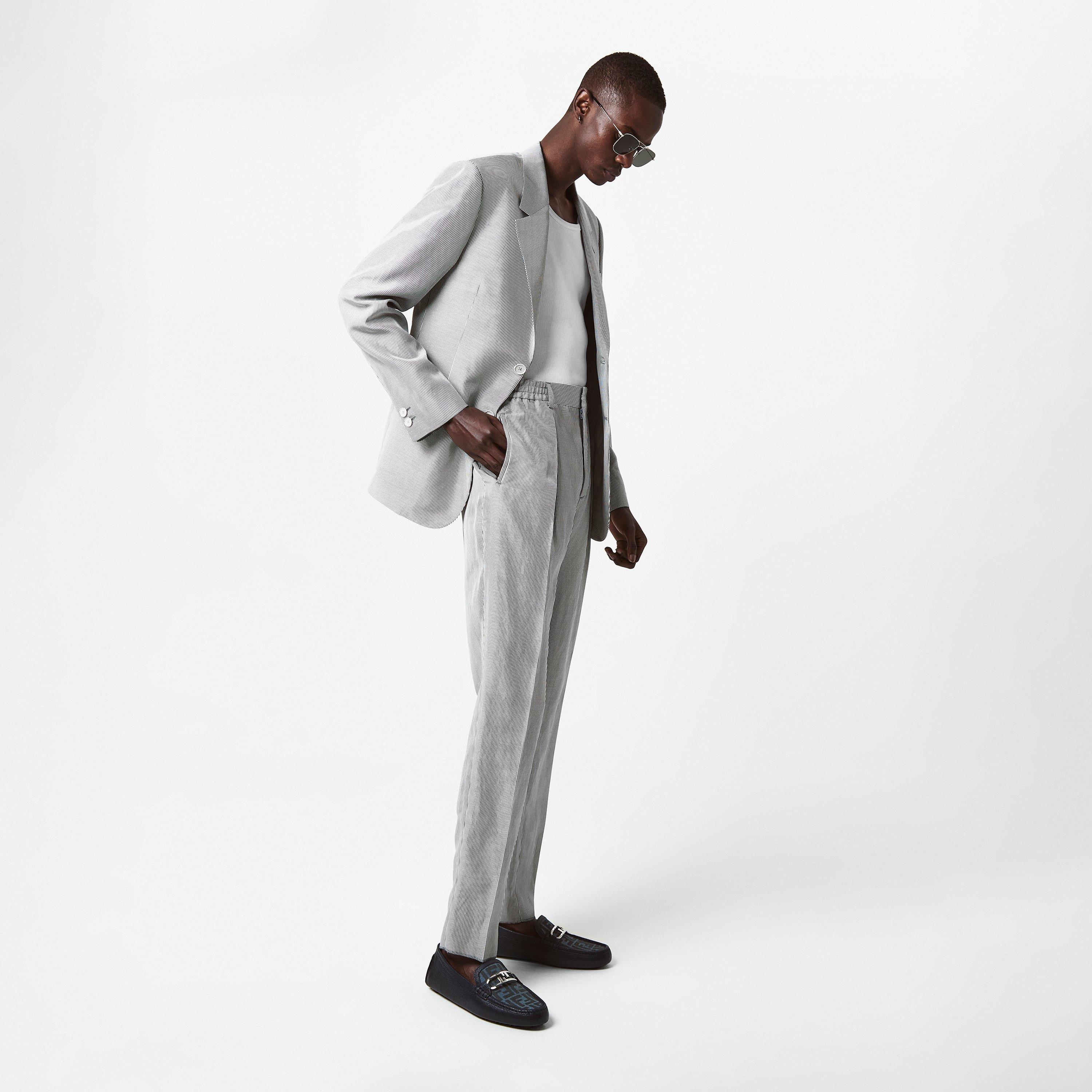 Grey - Fendi - Tapered-Leg Striped Trousers - 6