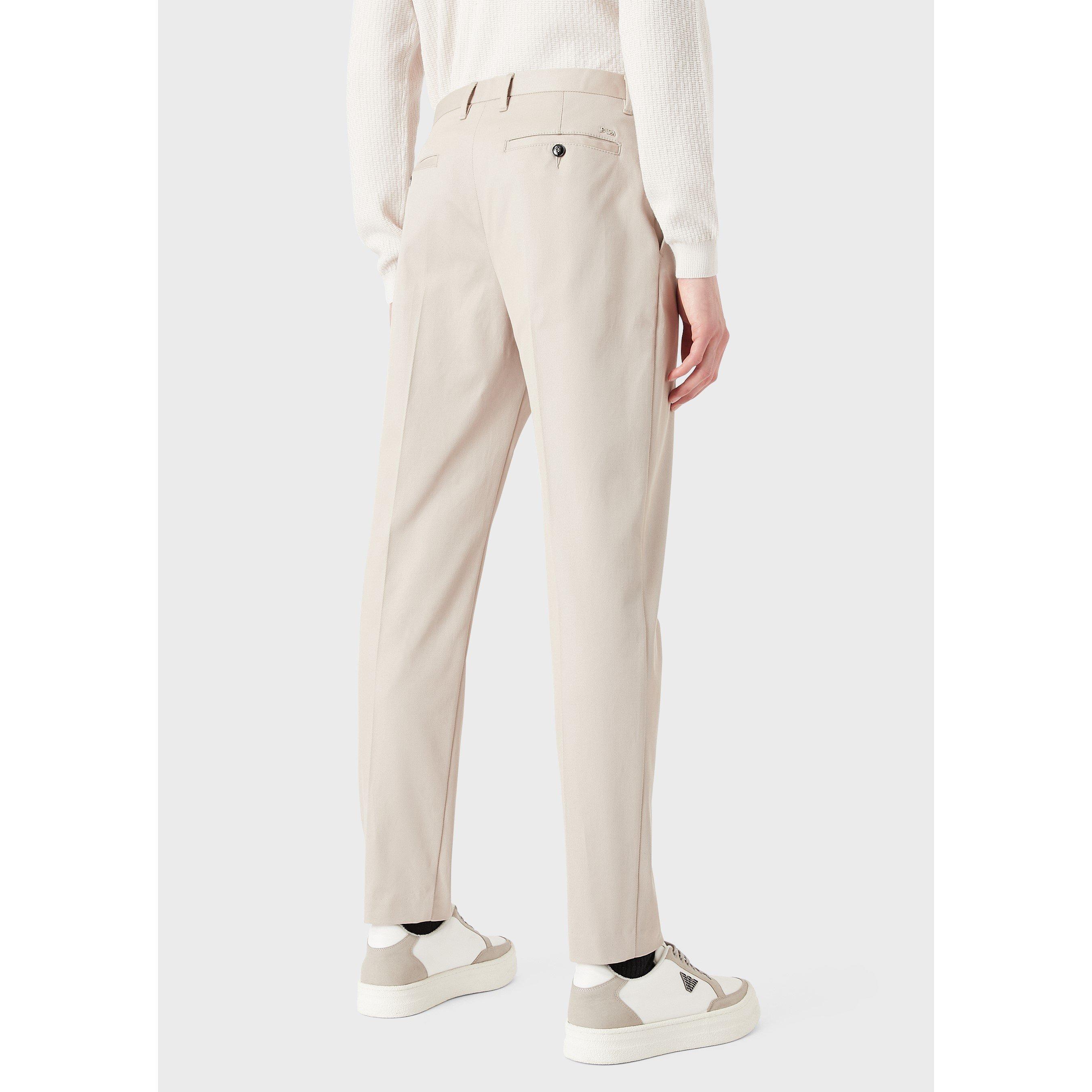 Light Beige - Emporio Armani - Men's Straight Leg Trousers - 3