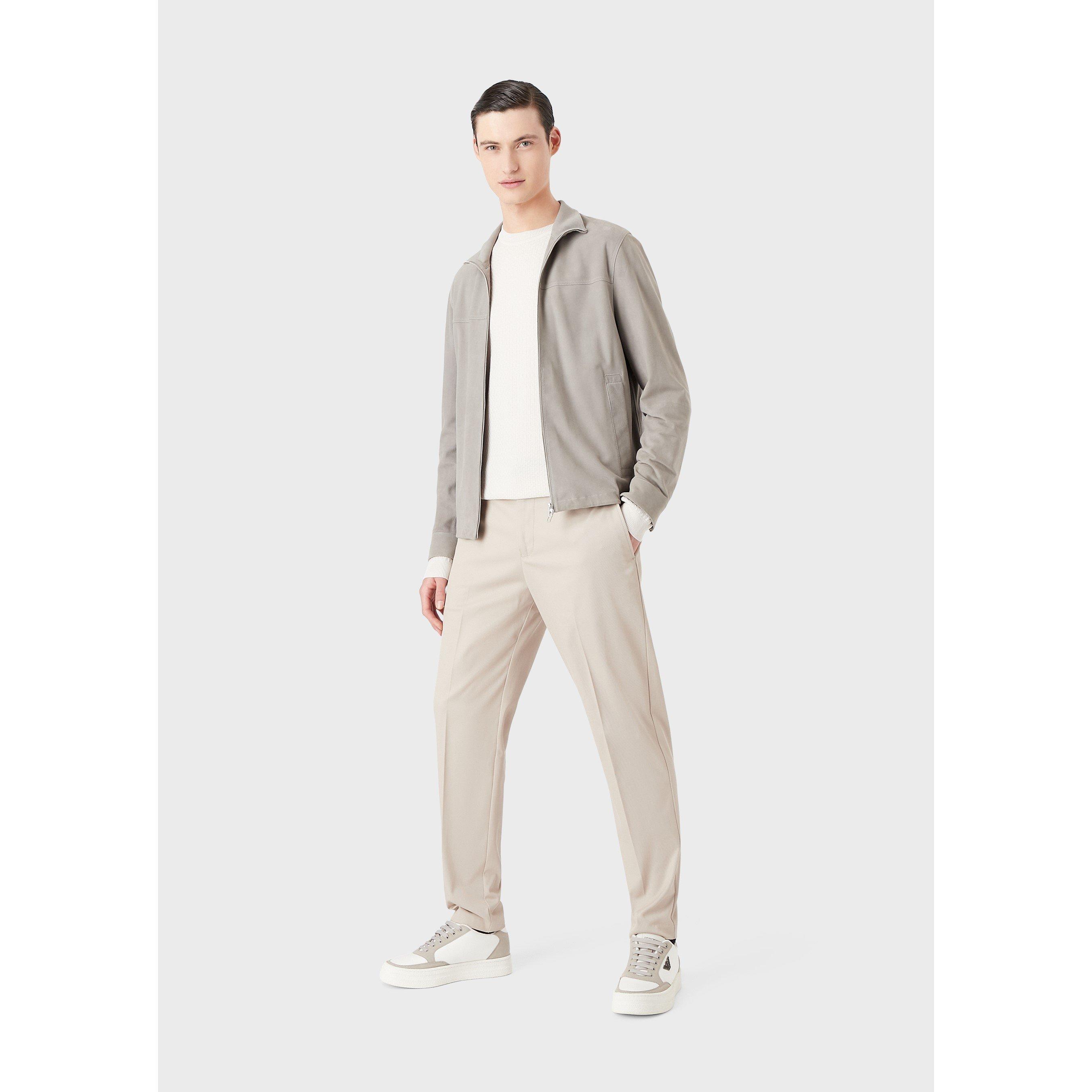 Light Beige - Emporio Armani - Men's Straight Leg Trousers - 4