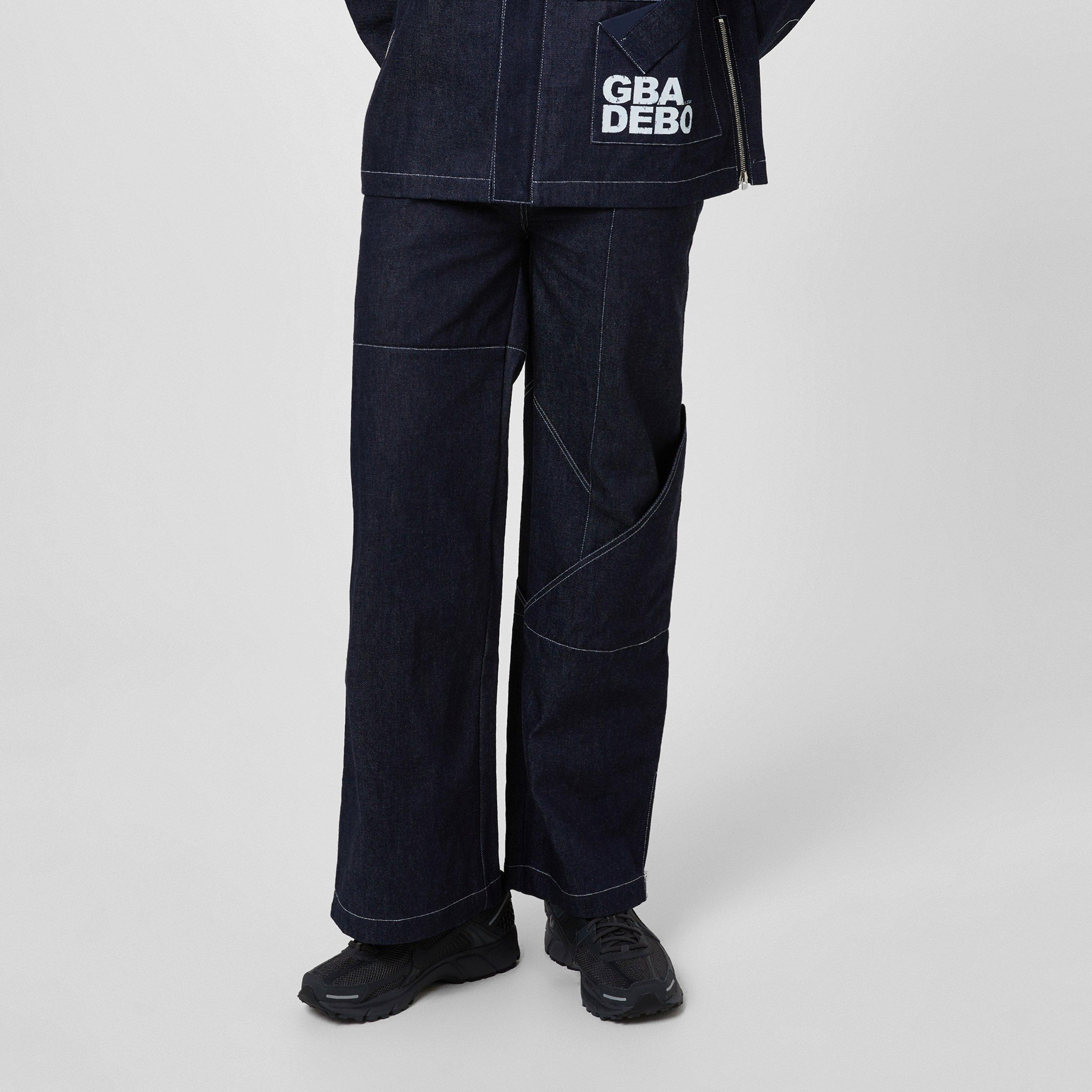 Blue - Gbadebo - Patchwork Workwear Trousers - 3