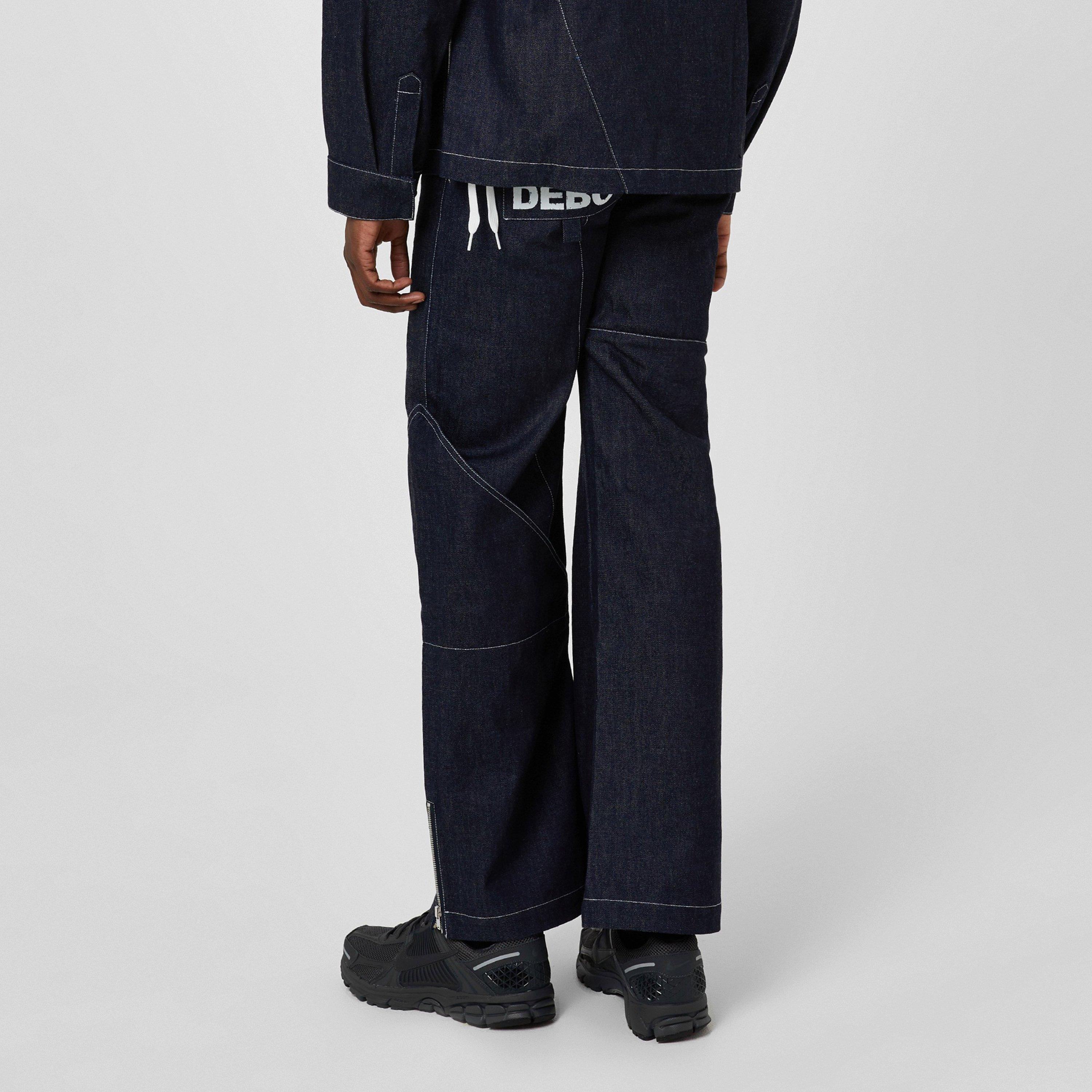 Blue - Gbadebo - Patchwork Workwear Trousers - 4