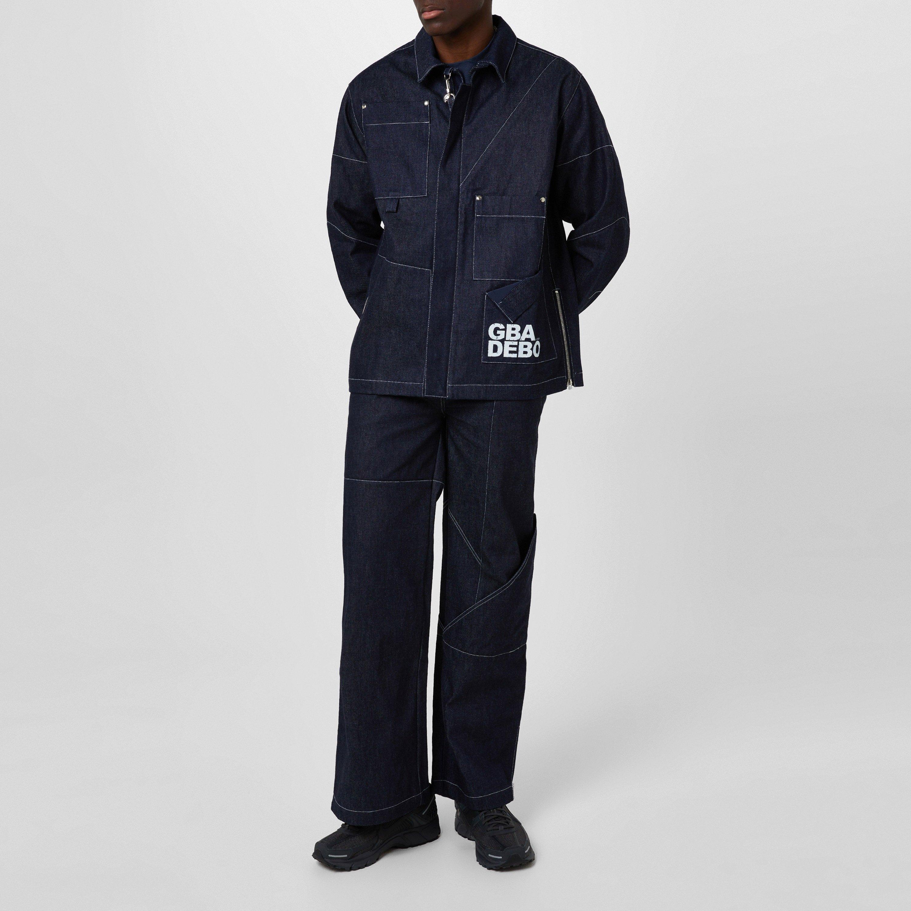 Blue - Gbadebo - Patchwork Workwear Trousers - 5