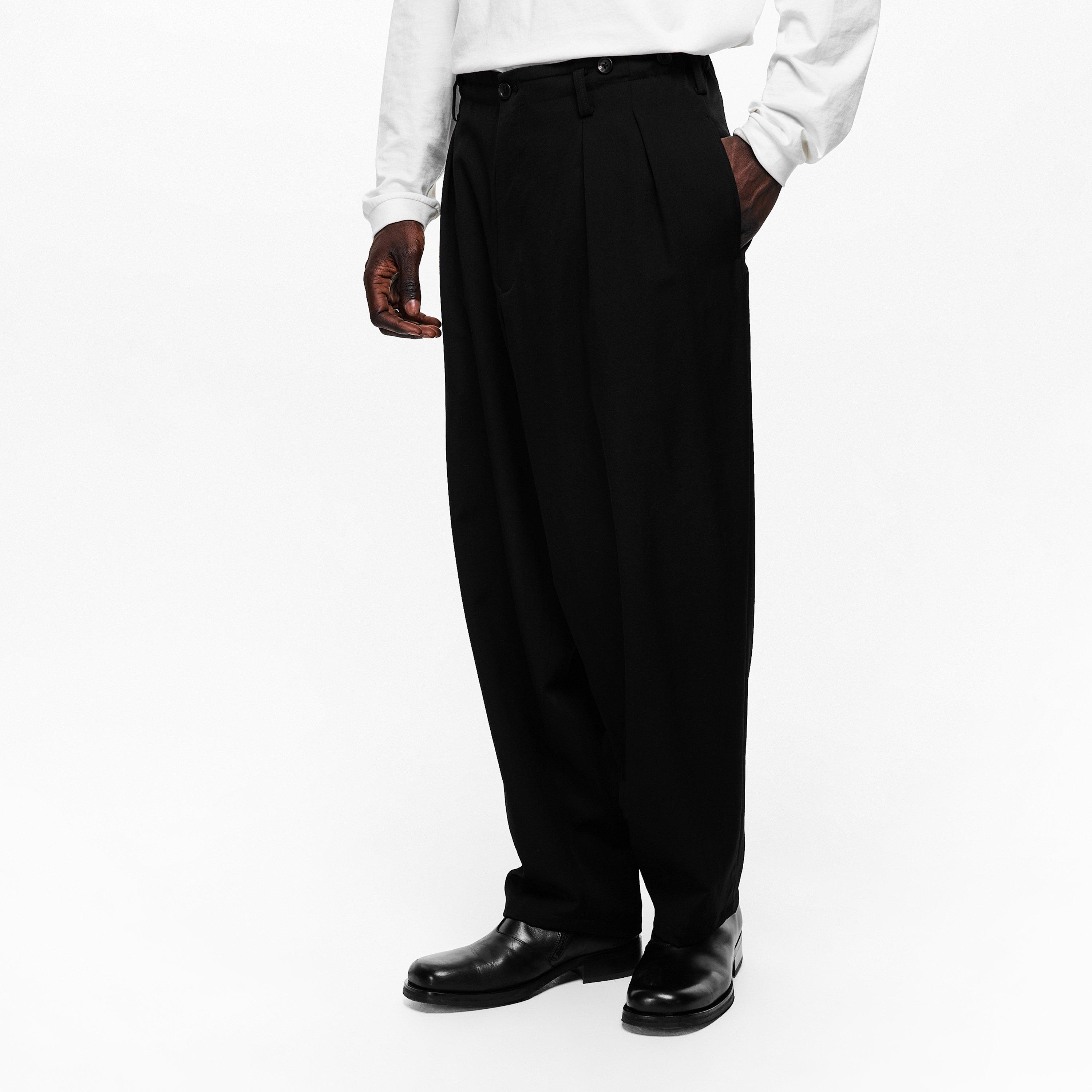Black - Yohji Yamamoto - Men's Straight Leg Trousers - 3