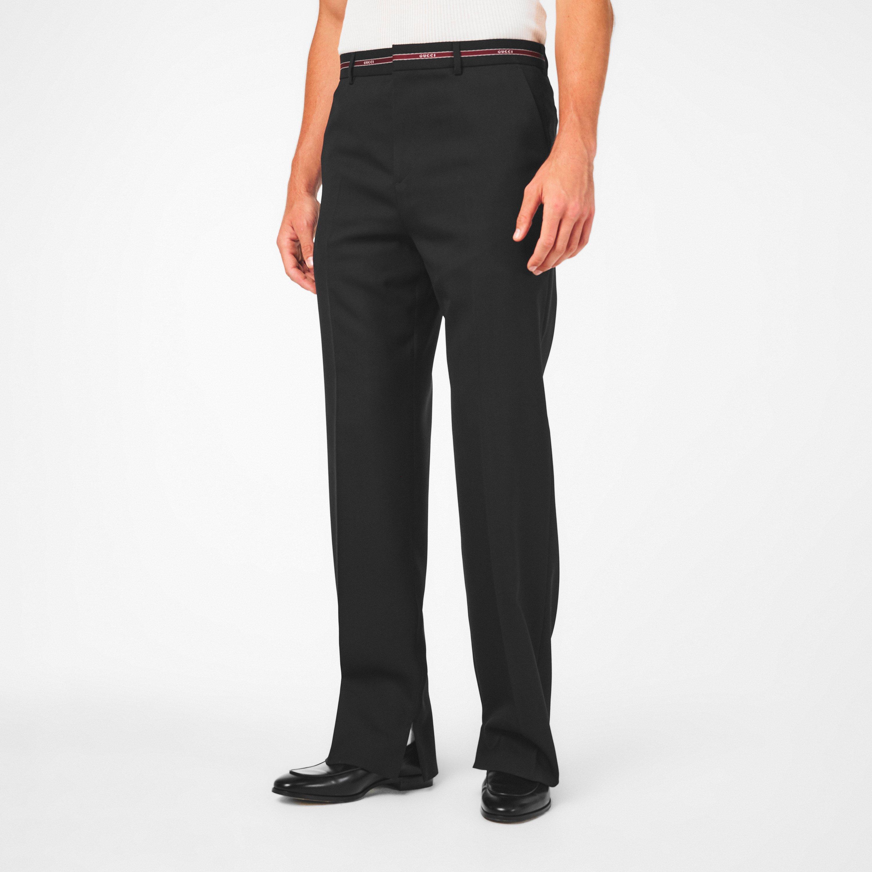 Black - Gucci - Men's Straight Trousers - 3
