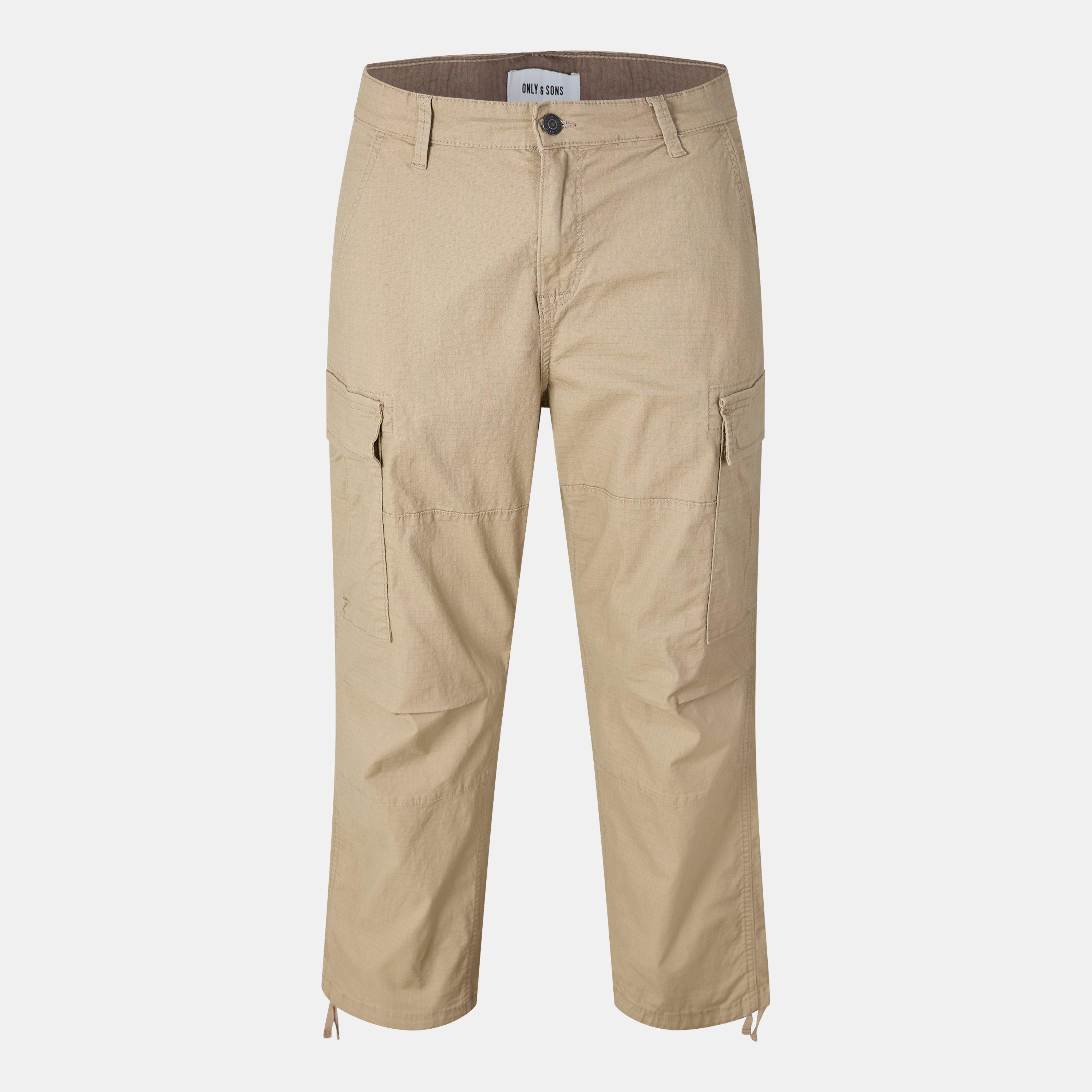 Only And Sons Men's Cargo Trousers - Brown - 30W R
