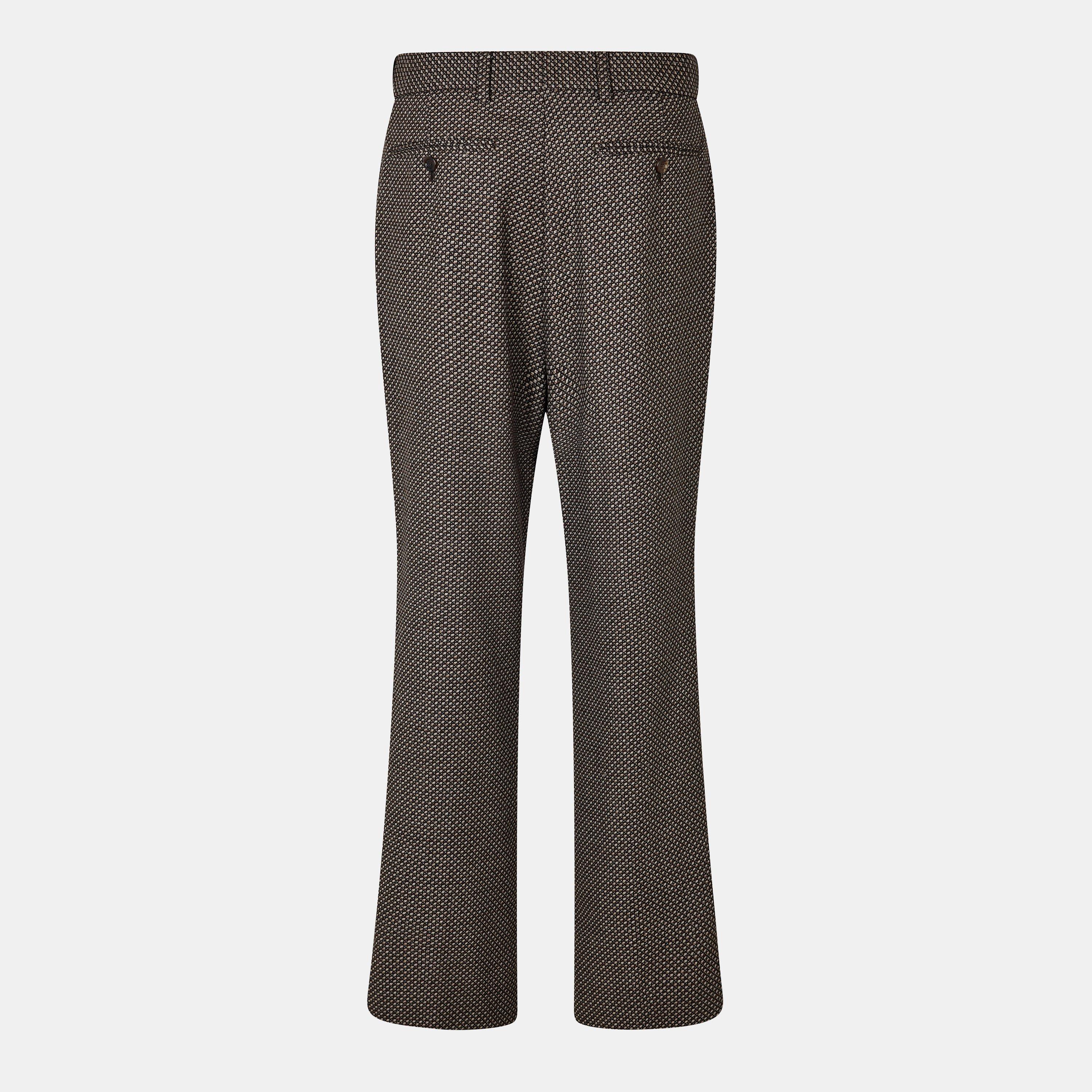 Beige/Brown - Gucci - Men's Italian Craftsmanship Straight Leg Trousers - 2