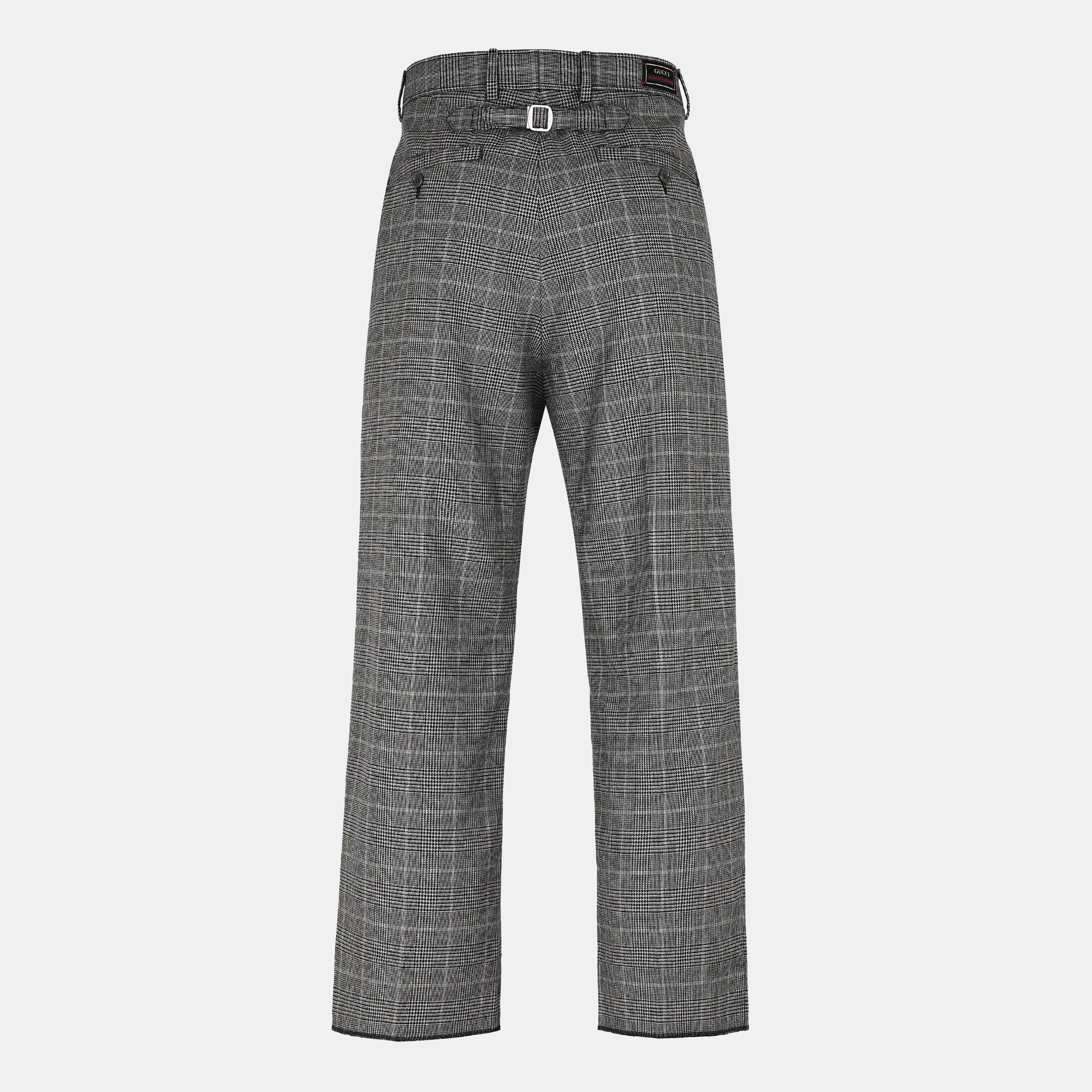 Beige/Black - Gucci - Men's Tailored Fit Straight Leg Trousers - 2