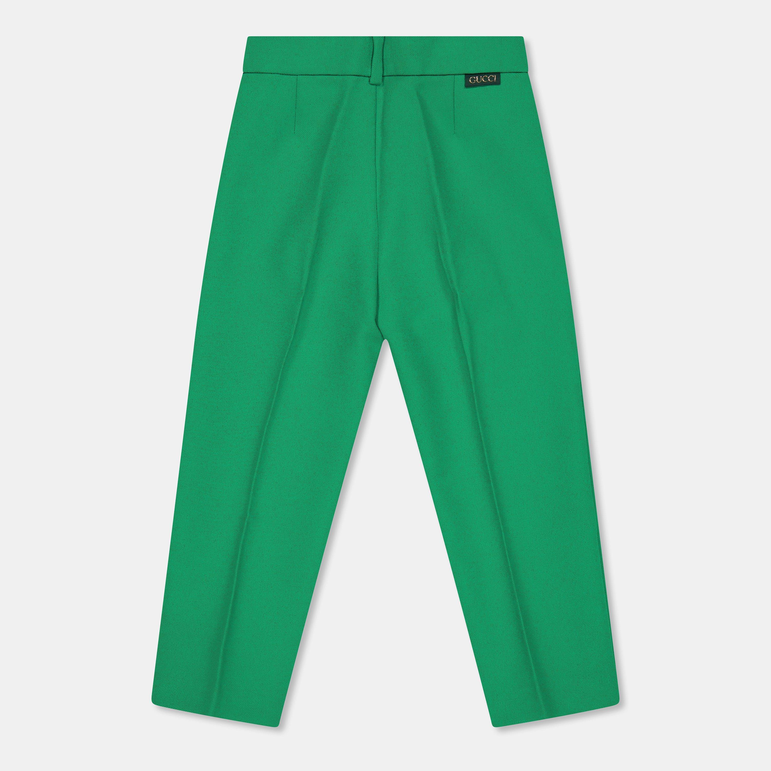 Shamrock - Gucci - Kids' Italian Fabric Straight Leg Trousers - 2