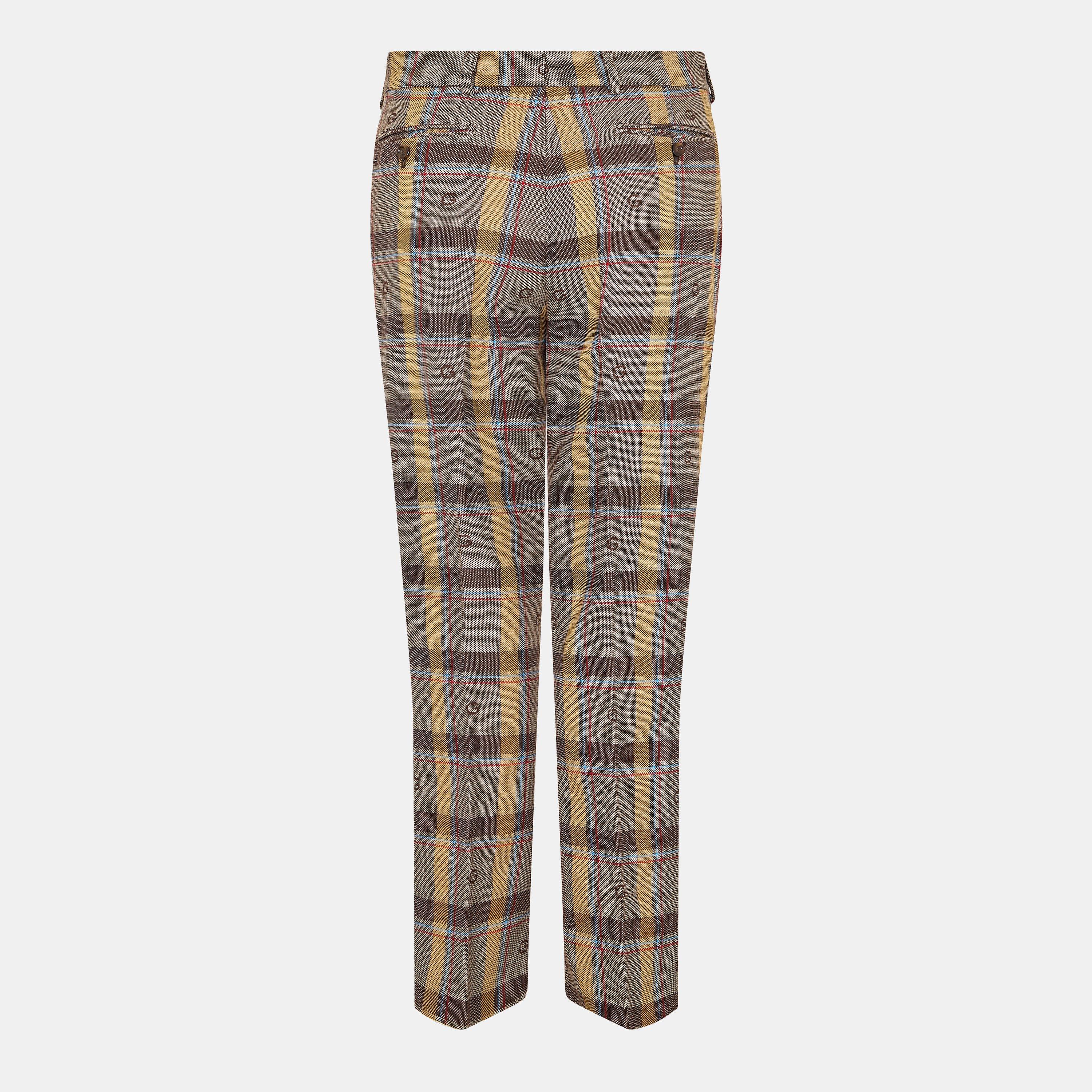Multi - Gucci - Men's Wool Suit Straight Leg Trouser - 2