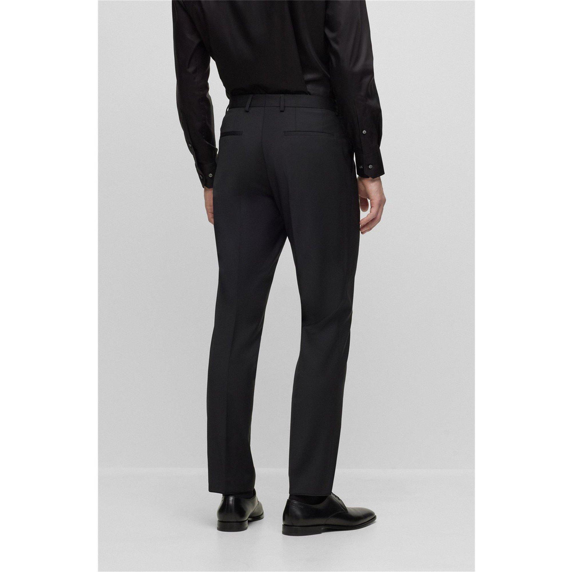 Black - Boss - Boss H-Leon-Mm-C-224 10245447 01 Straight Leg Trousers Mens - 3