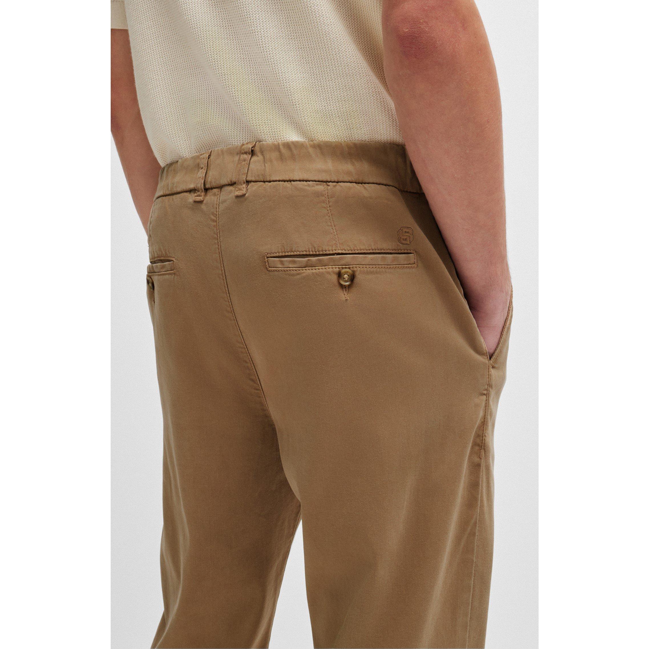 〈 TAN 〉 CHECKED&LINE PANTS Boss | C-Perin-Cw 10262990 01 Straight Leg Trousers Mens