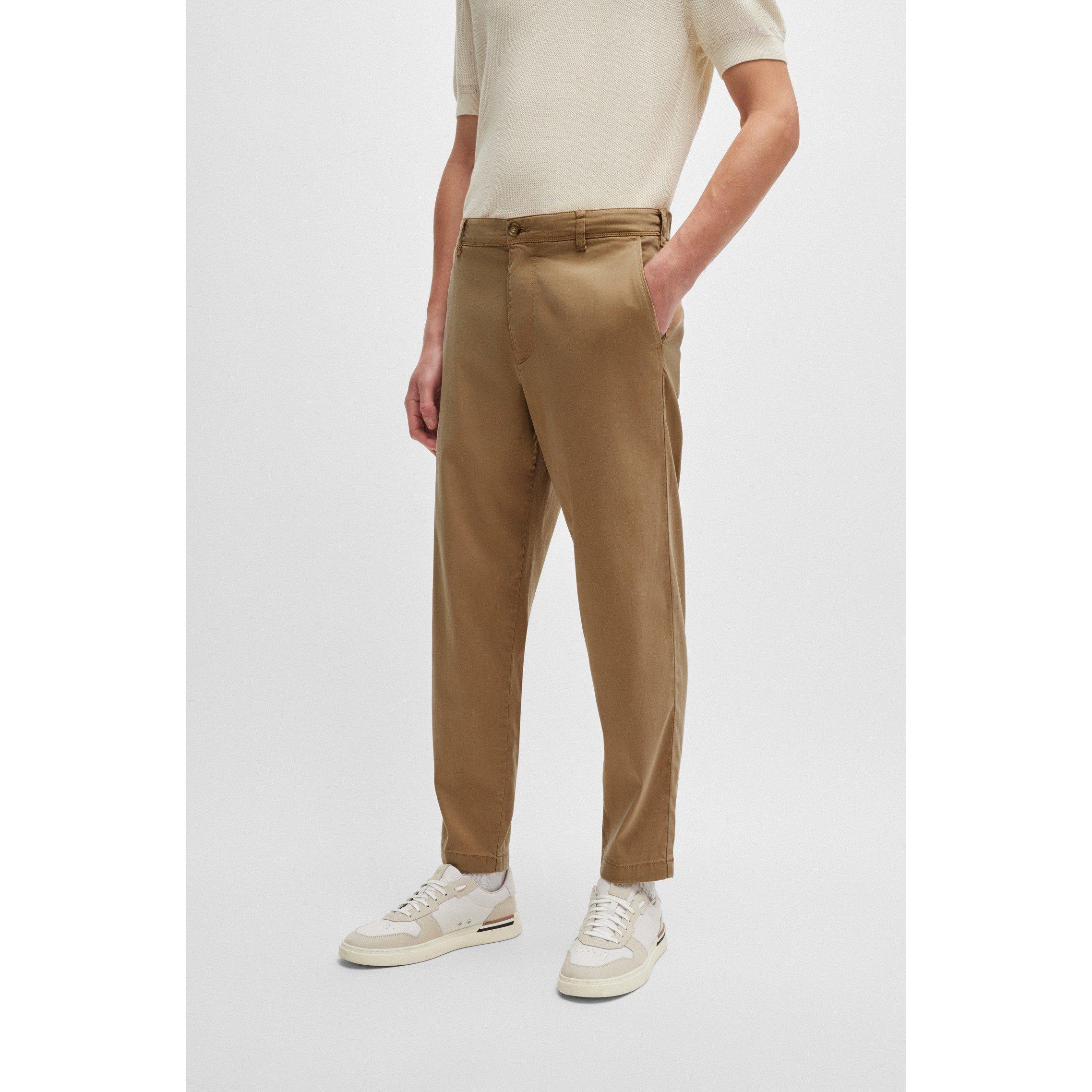 Open Beige - Boss - C-Perin-Cw Straight Leg Trousers - 4