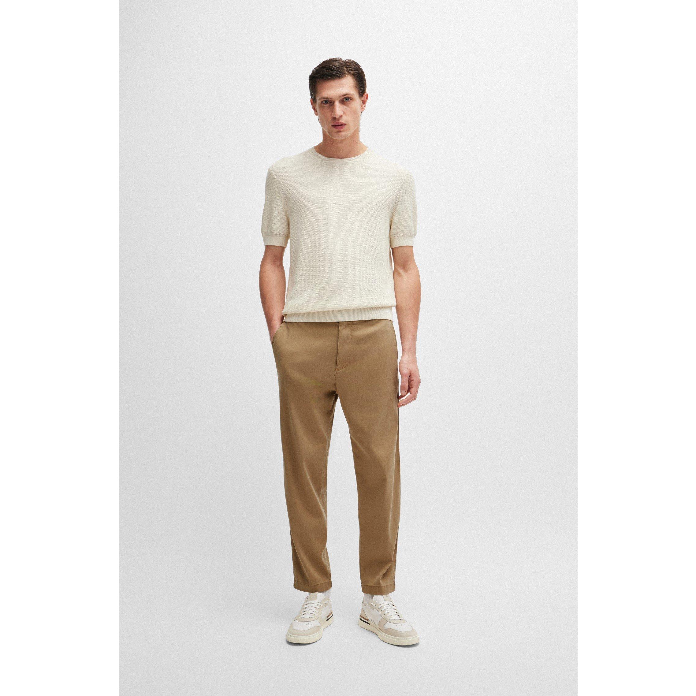 Open Beige - Boss - C-Perin-Cw Straight Leg Trousers - 5