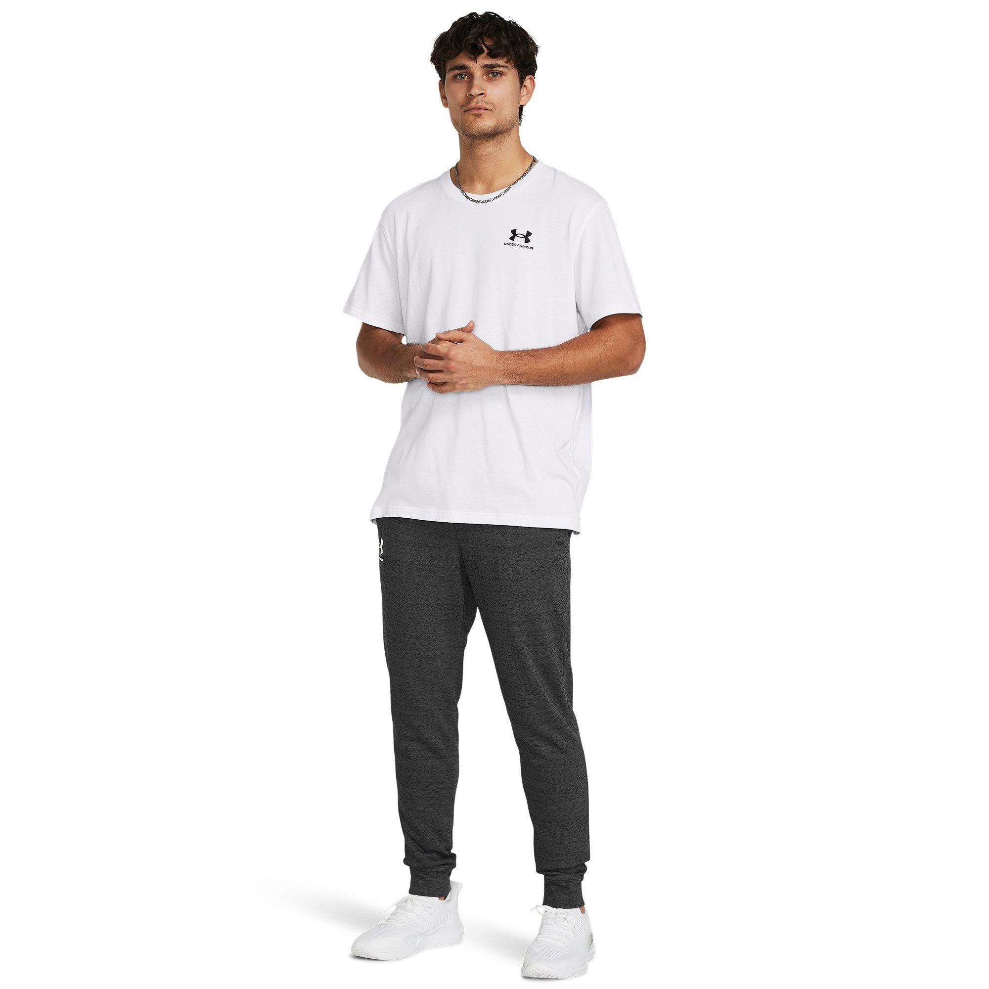 Castlerock/Wht - Under Armour - Rival Terry Closed Hem Jersey Joggers - 4