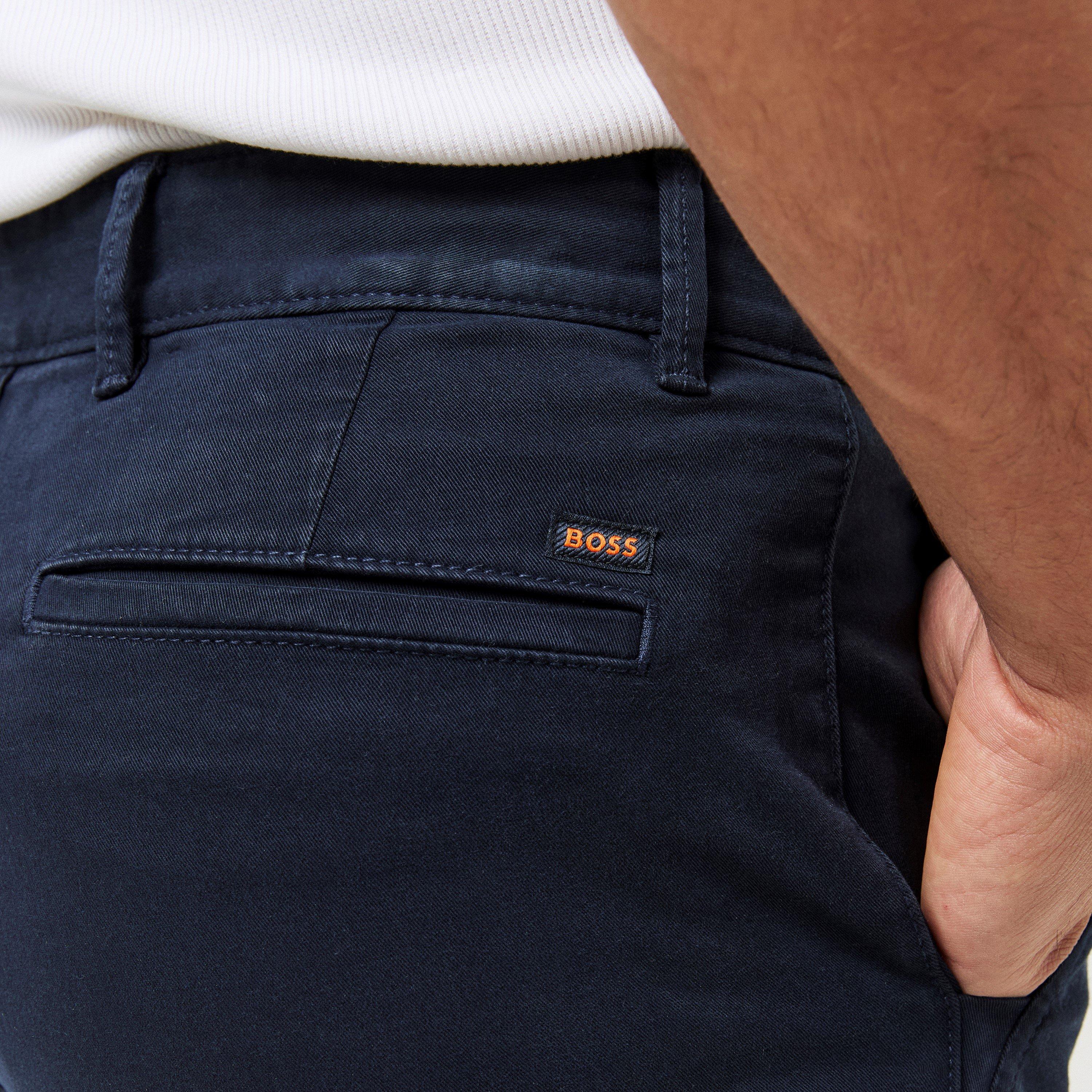 Dark Blue - Boss - Men's Chino Slim Fit Straight Leg Trousers - 5