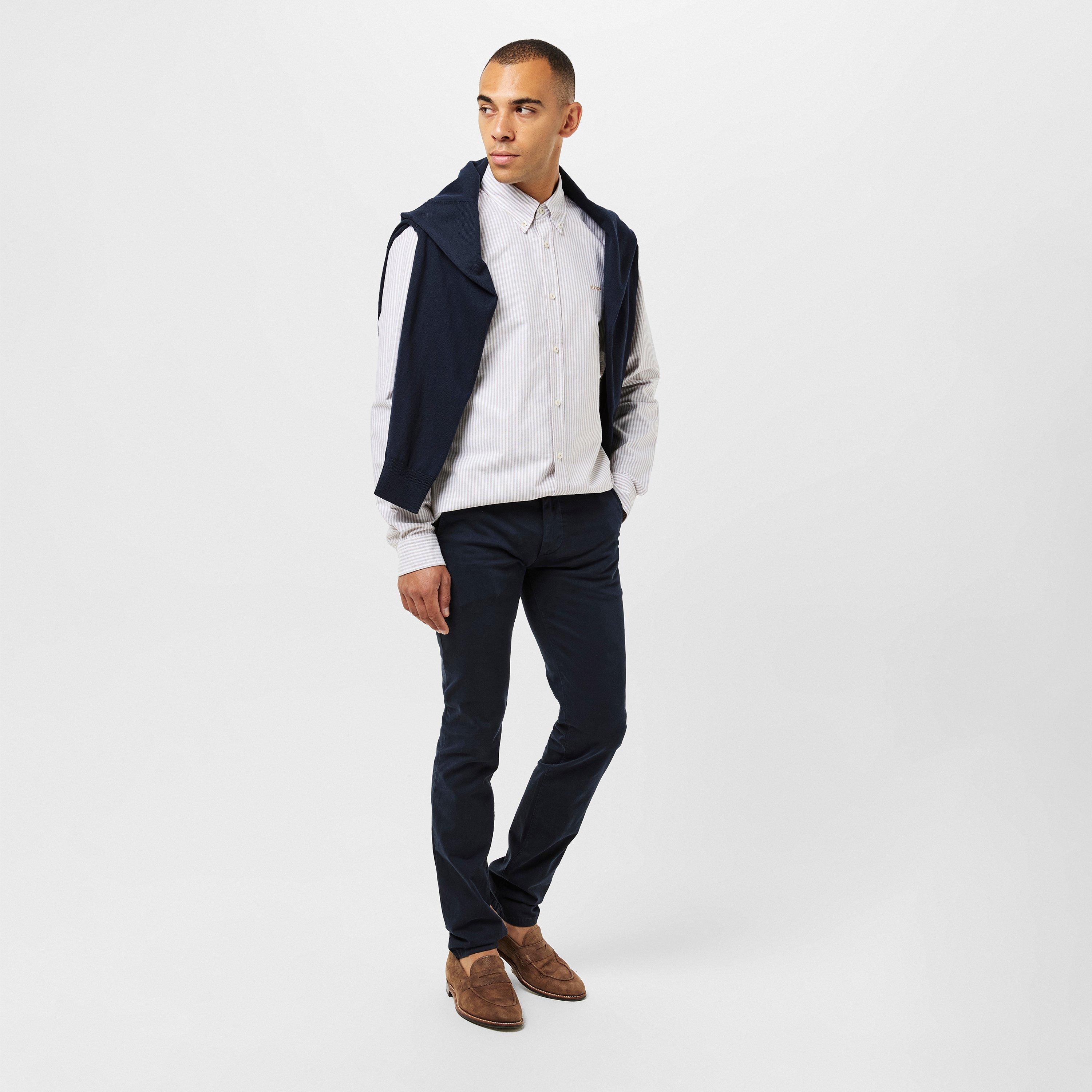 Dark Blue - Boss - Men's Chino Slim Fit Straight Leg Trousers - 6